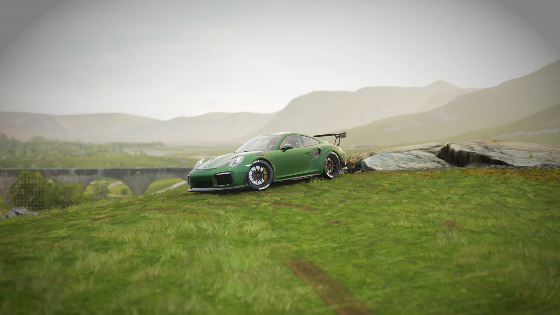 Green Porsche 911 GT2 RS in Forza Horizon 4 HD Wallpaper