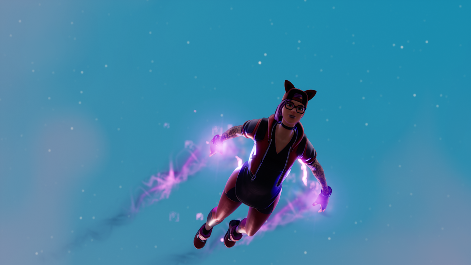 Fortnite character with purple energy HD Wallpaper