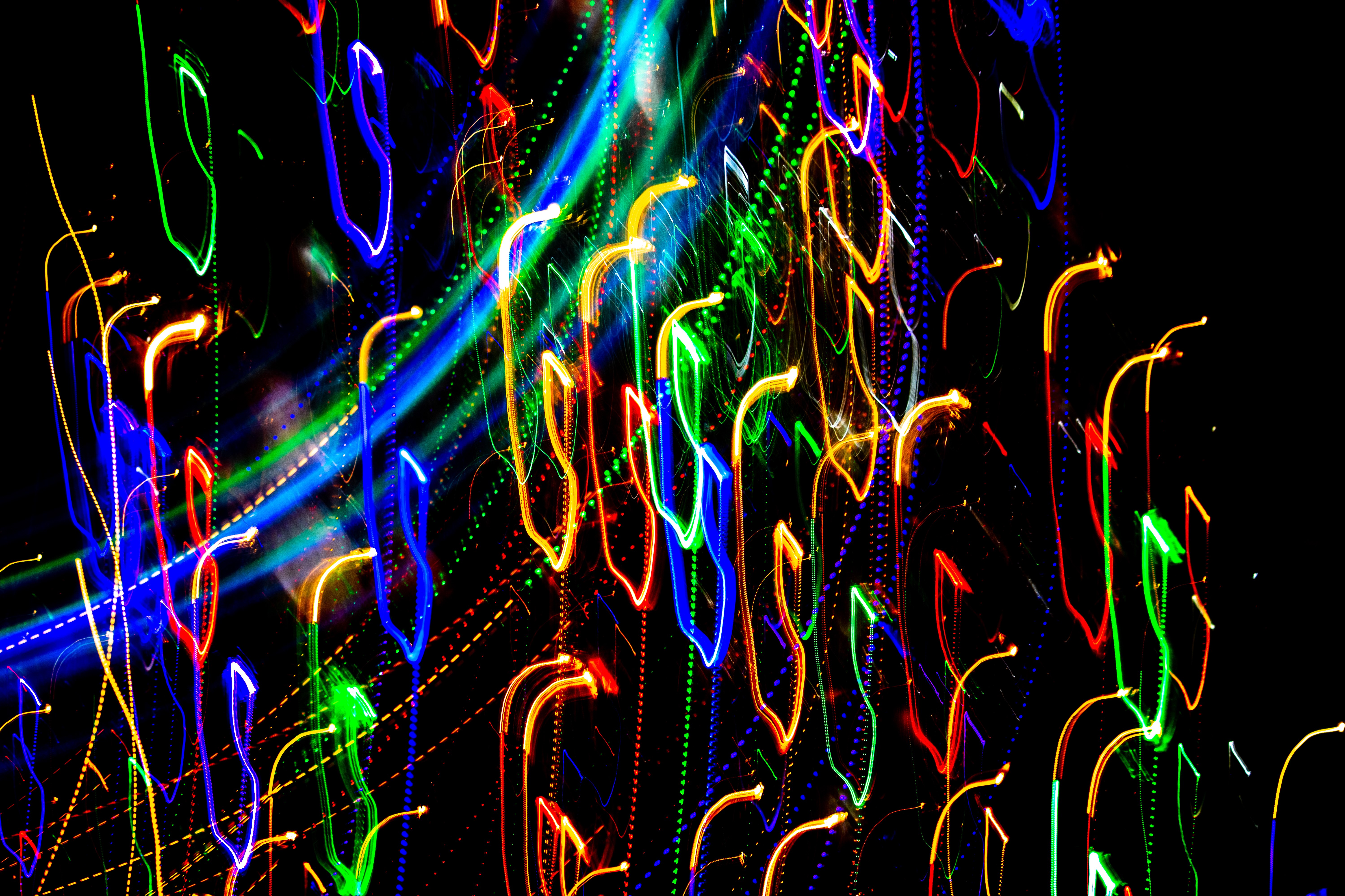 4K abstract colorful neon lights HD Wallpaper