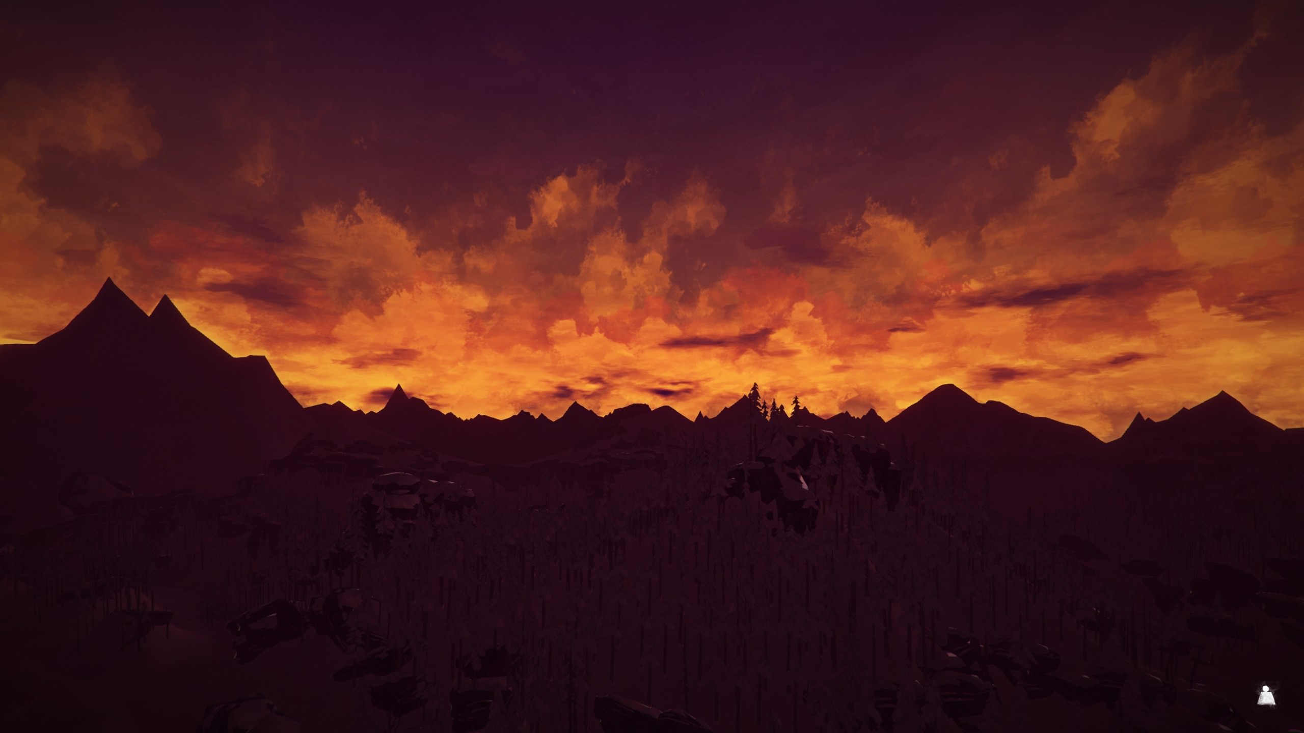 The Long Dark screenshot of a mountain landscape at sunset HD Wallpaper
