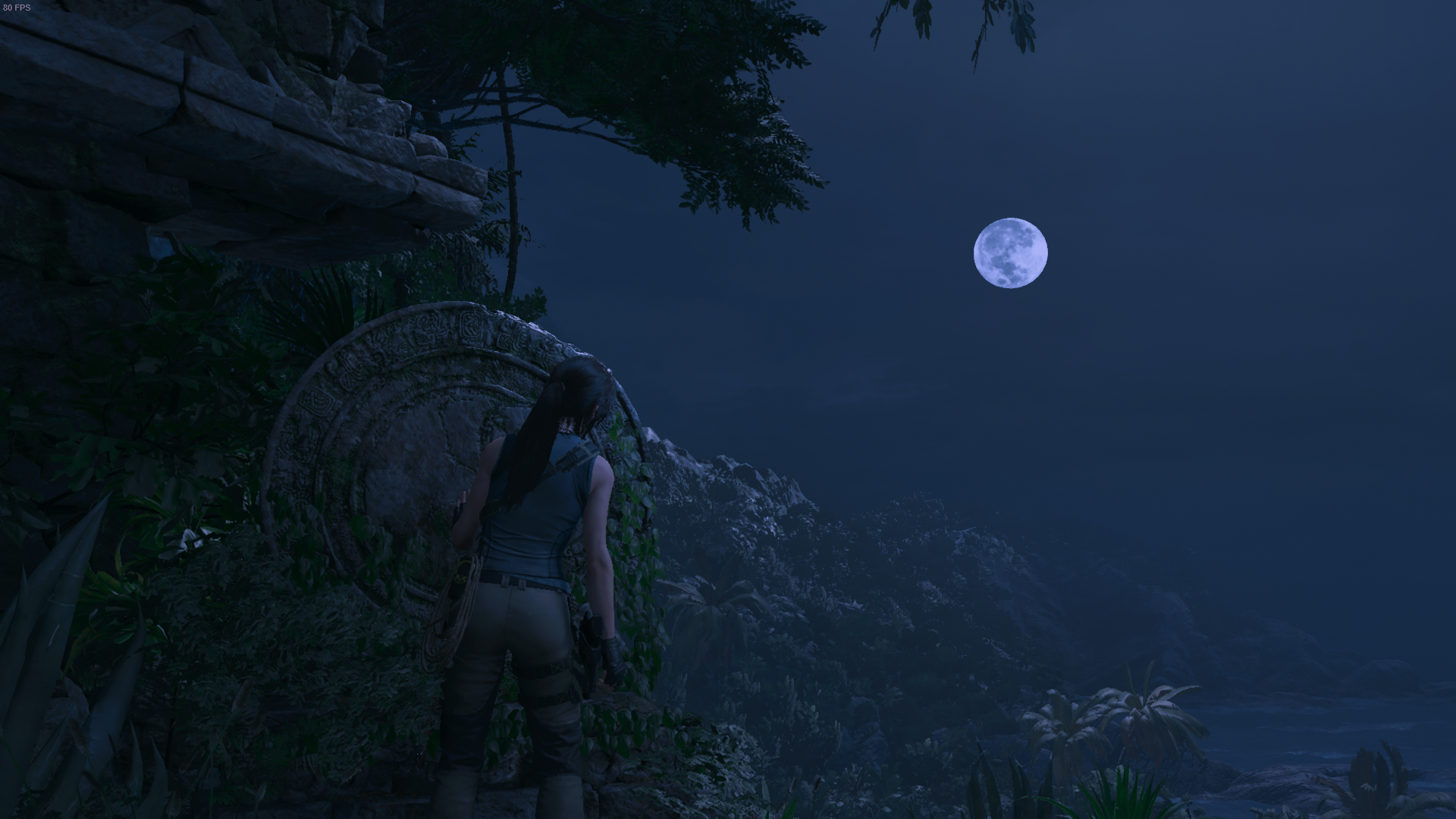 Lara Croft from Shadow of the Tomb Raider at night HD Wallpaper
