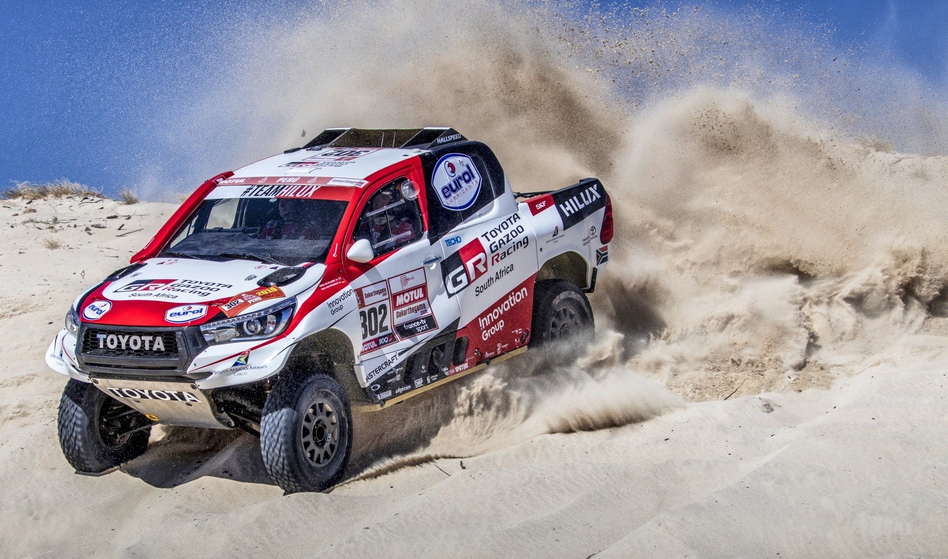 Toyota Hilux GR Racing car in sand HD Wallpaper