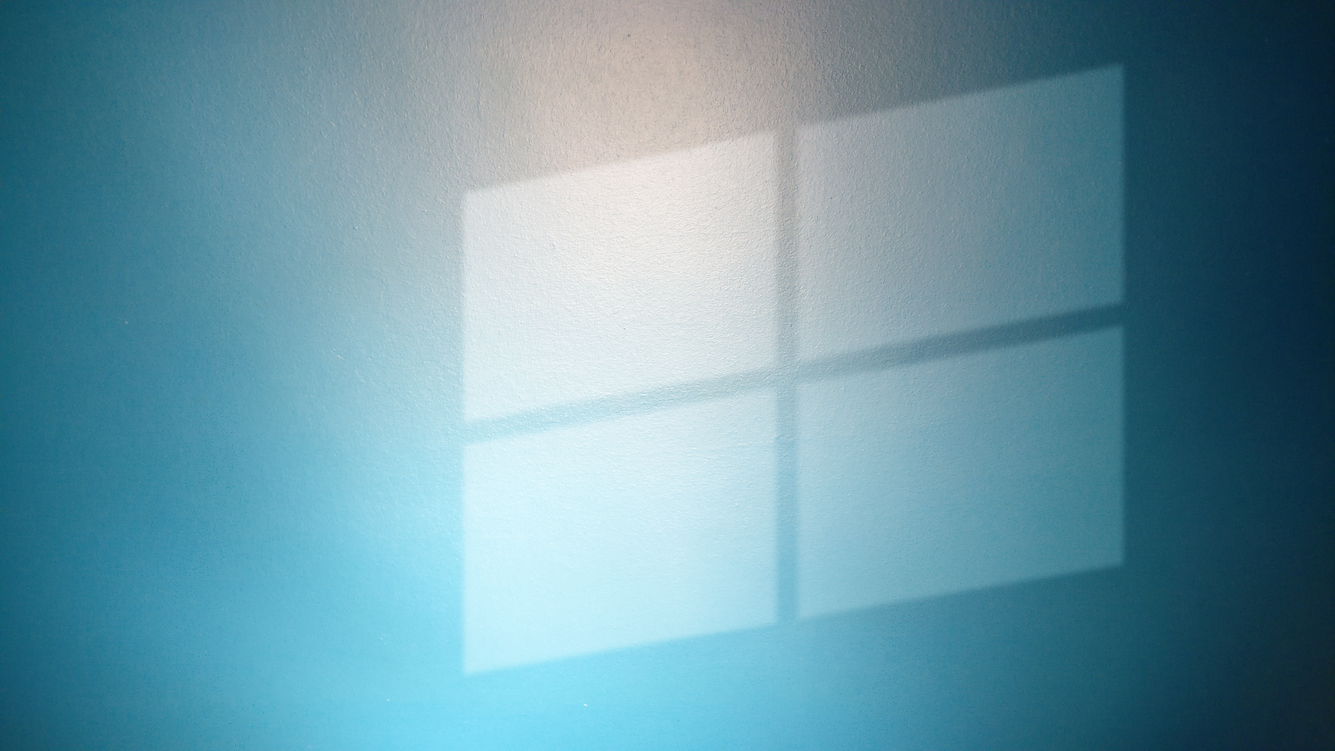 Shadow of a window on a cyan wall HD Wallpaper