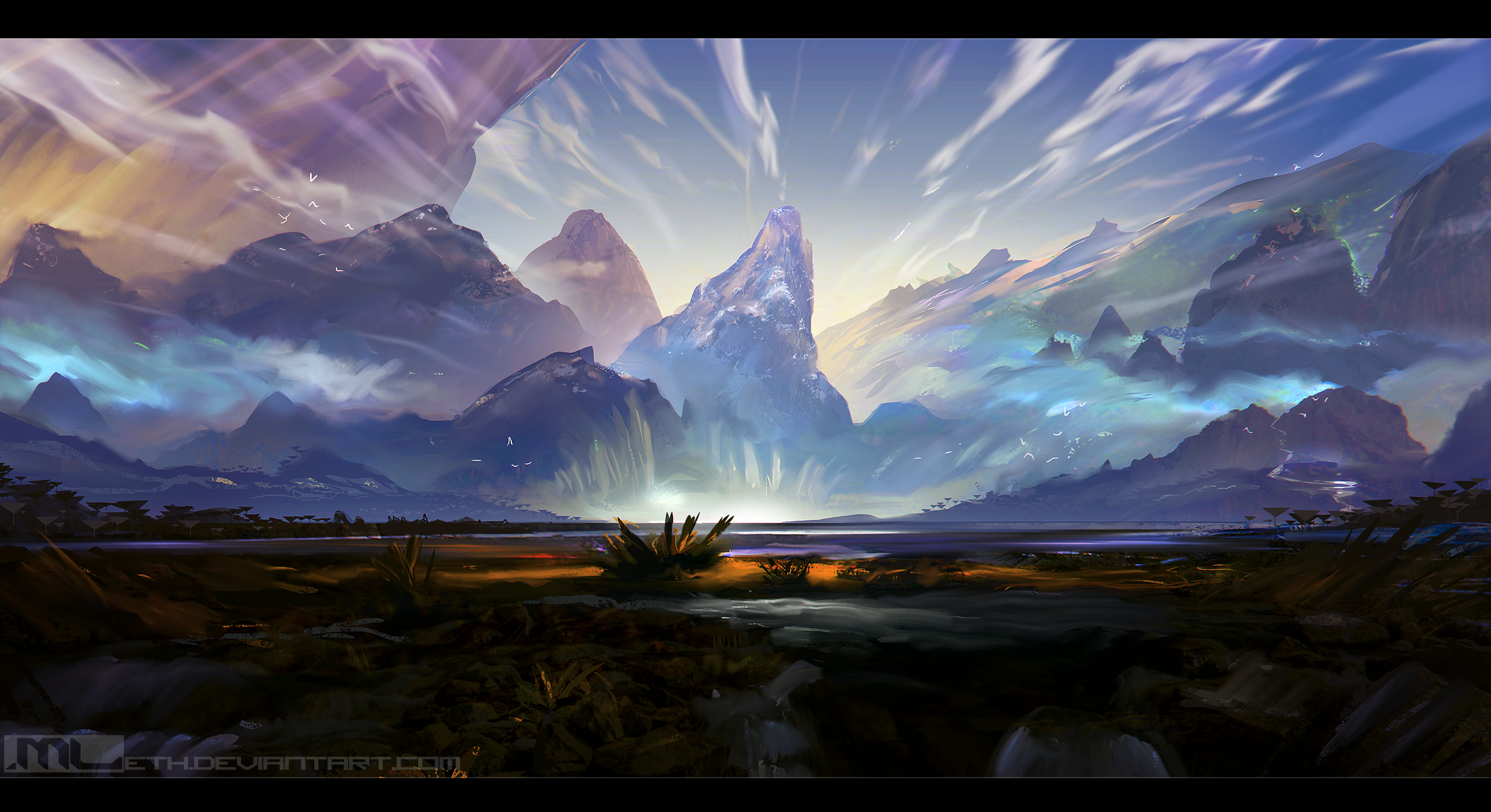 Fantasy landscape artwork by MLeth HD Wallpaper