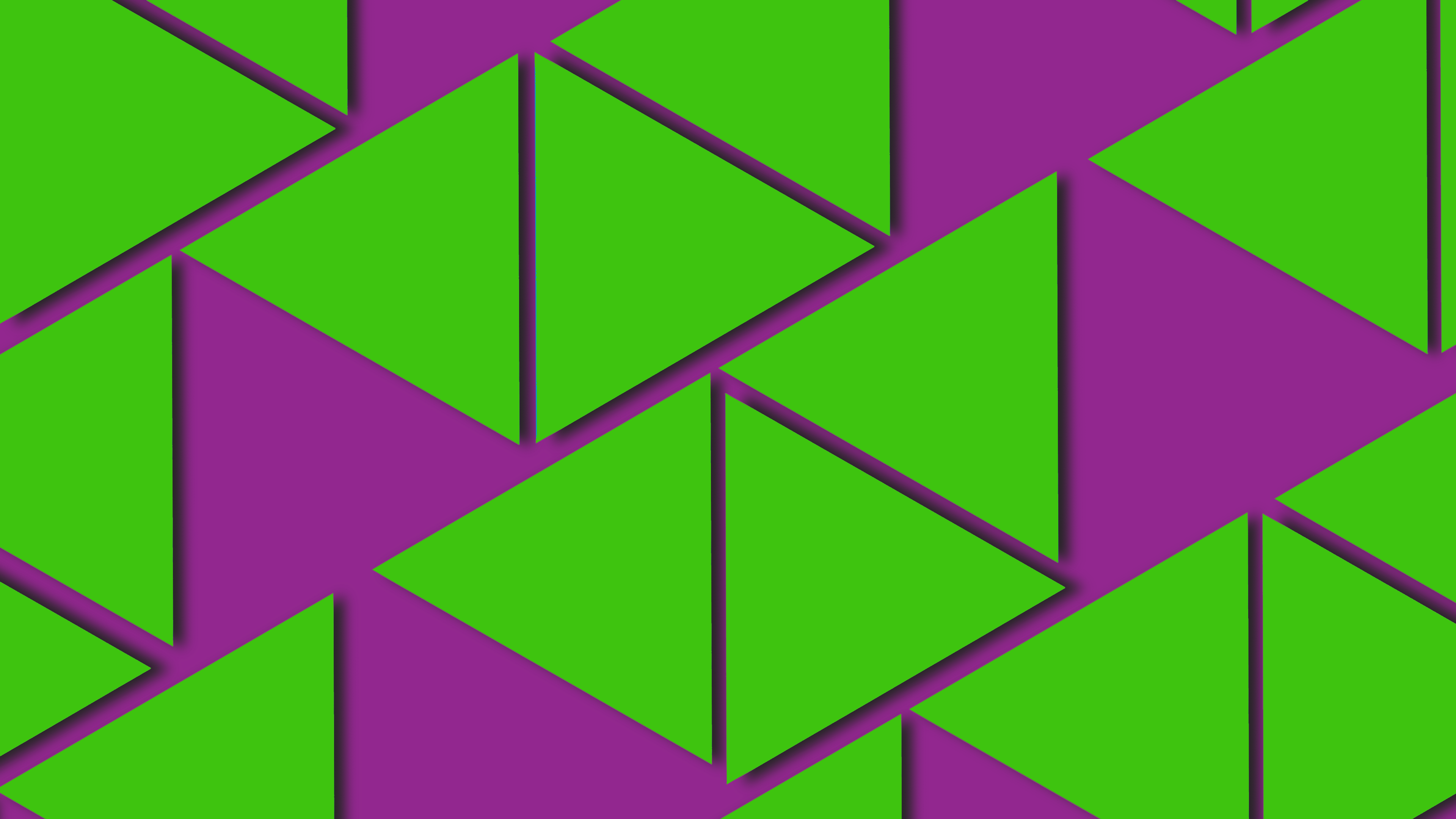 Geometric pattern with green triangles on purple background HD Wallpaper