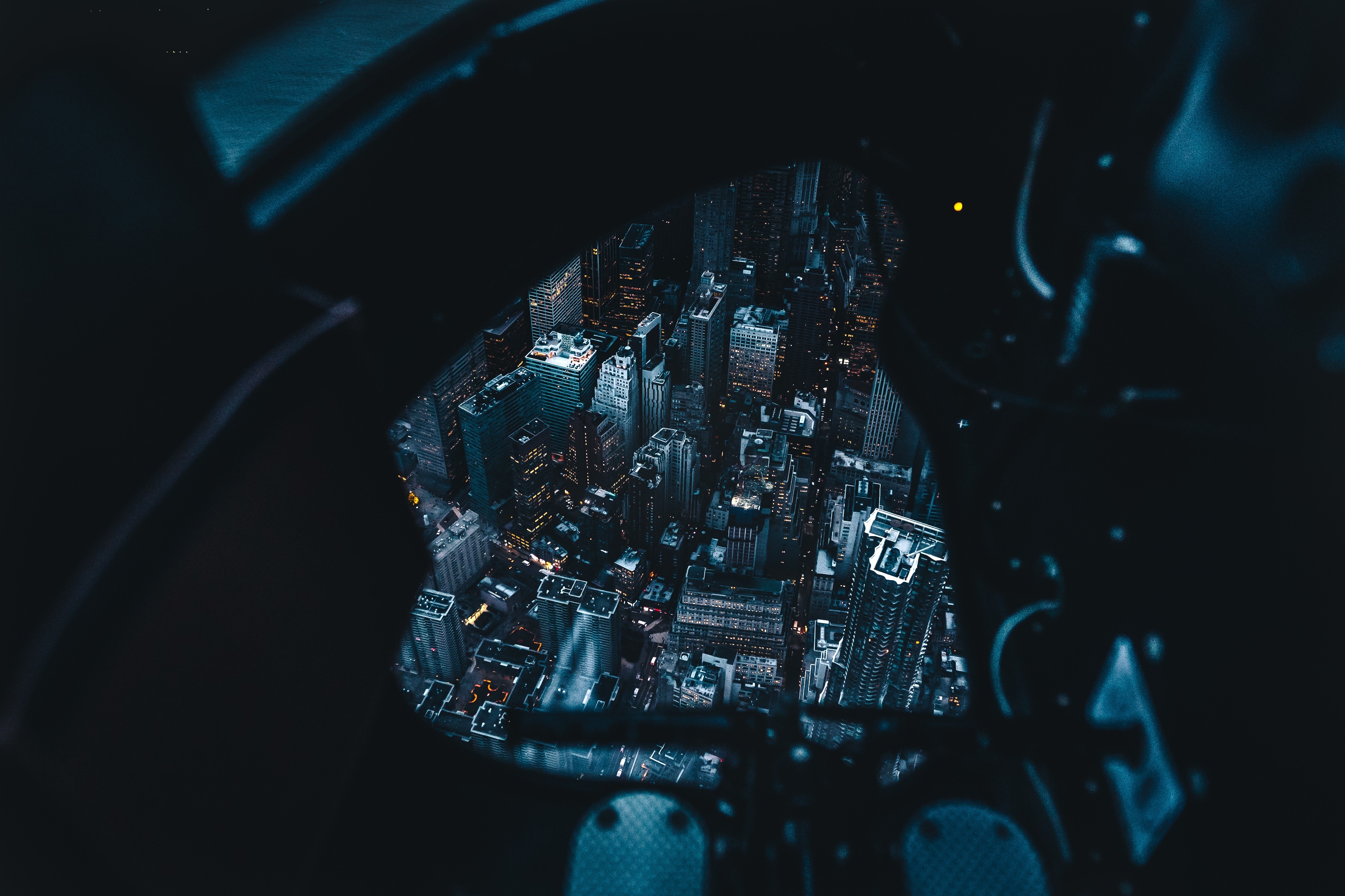 Aerial View of New York City at Night HD Wallpaper