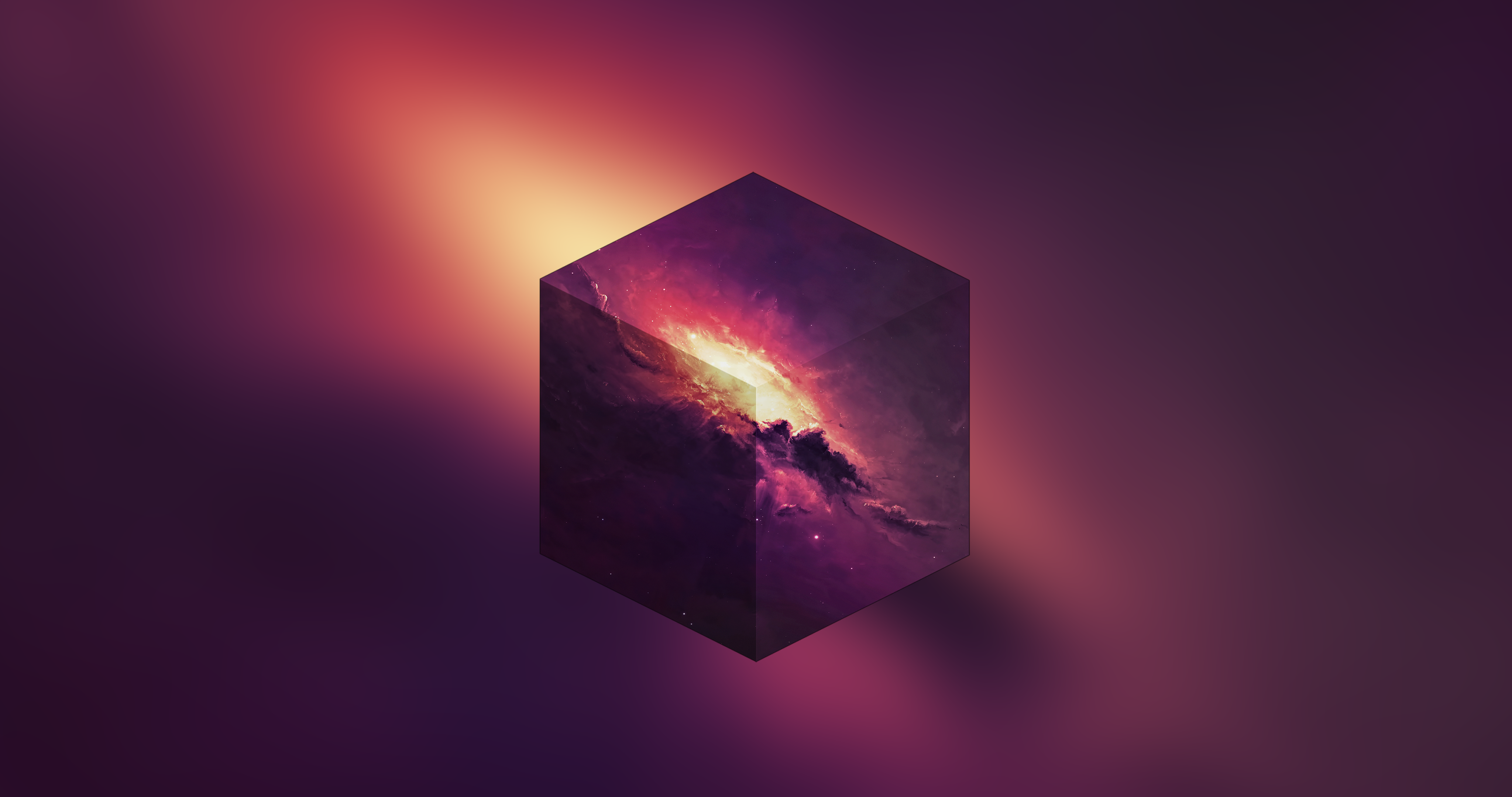 3D Abstract Galaxy Cube by Starkiteckt HD Wallpaper