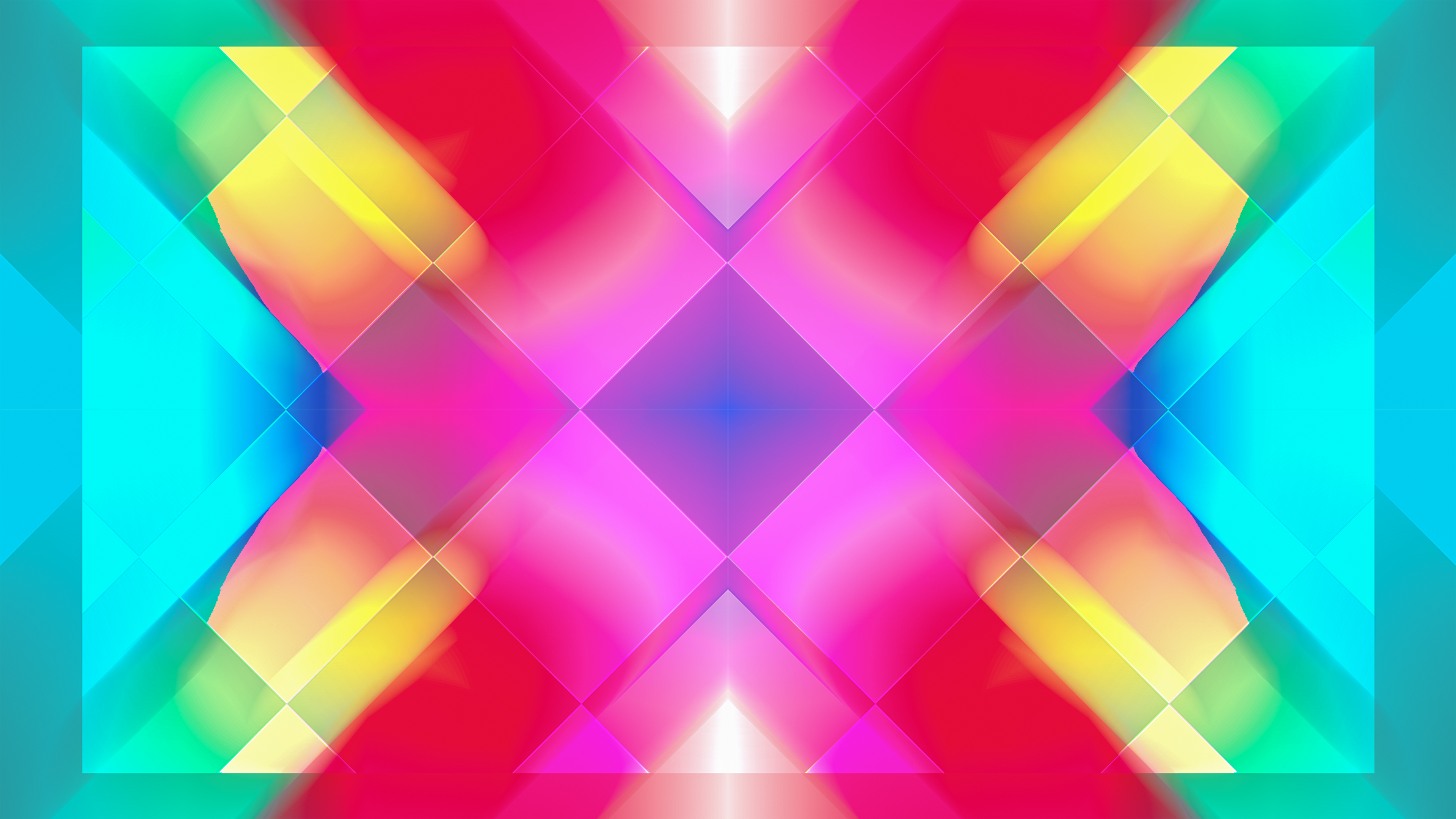 Abstract colorful digital art with cyan HD Wallpaper