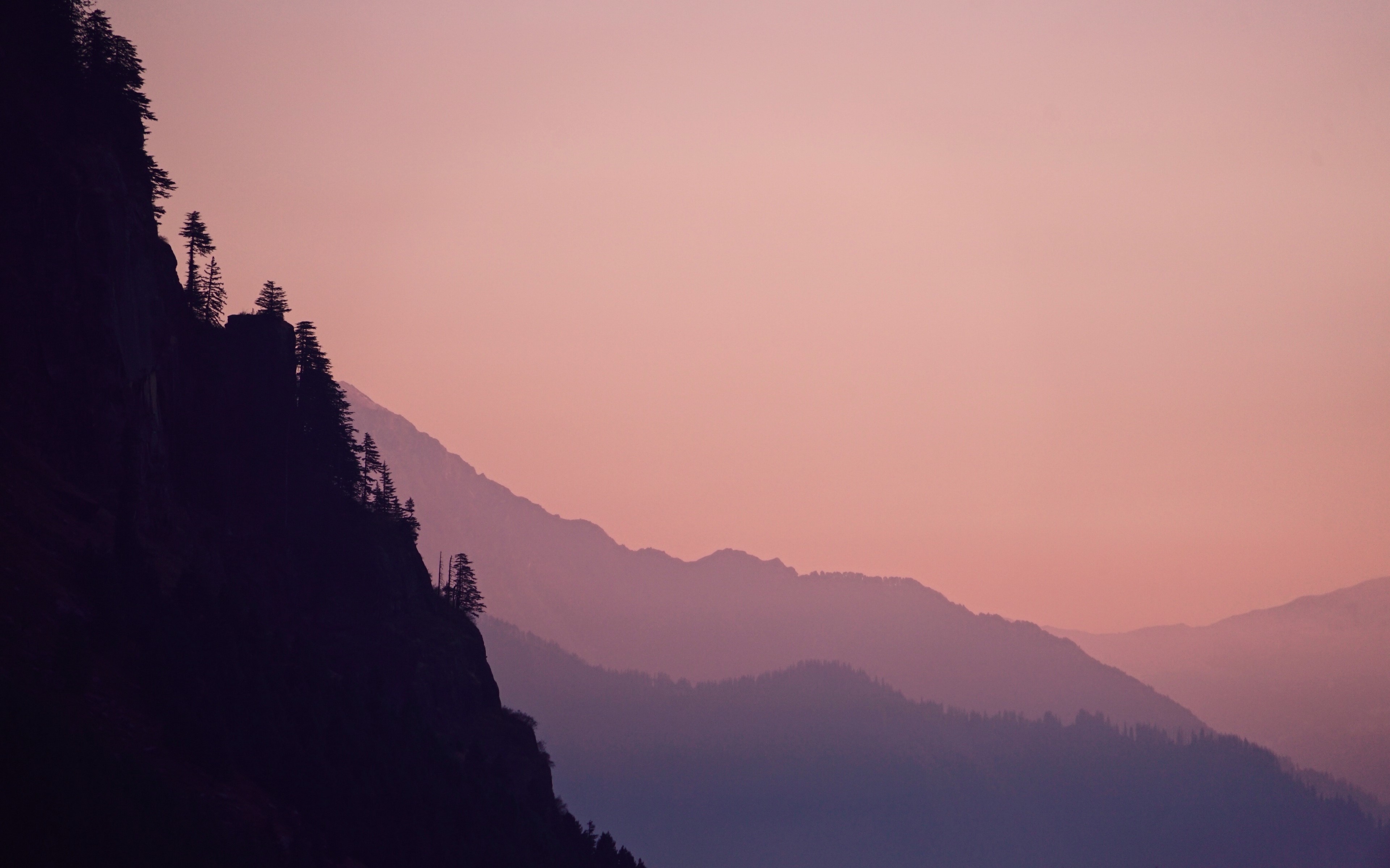 4K mountain landscape with trees HD Wallpaper