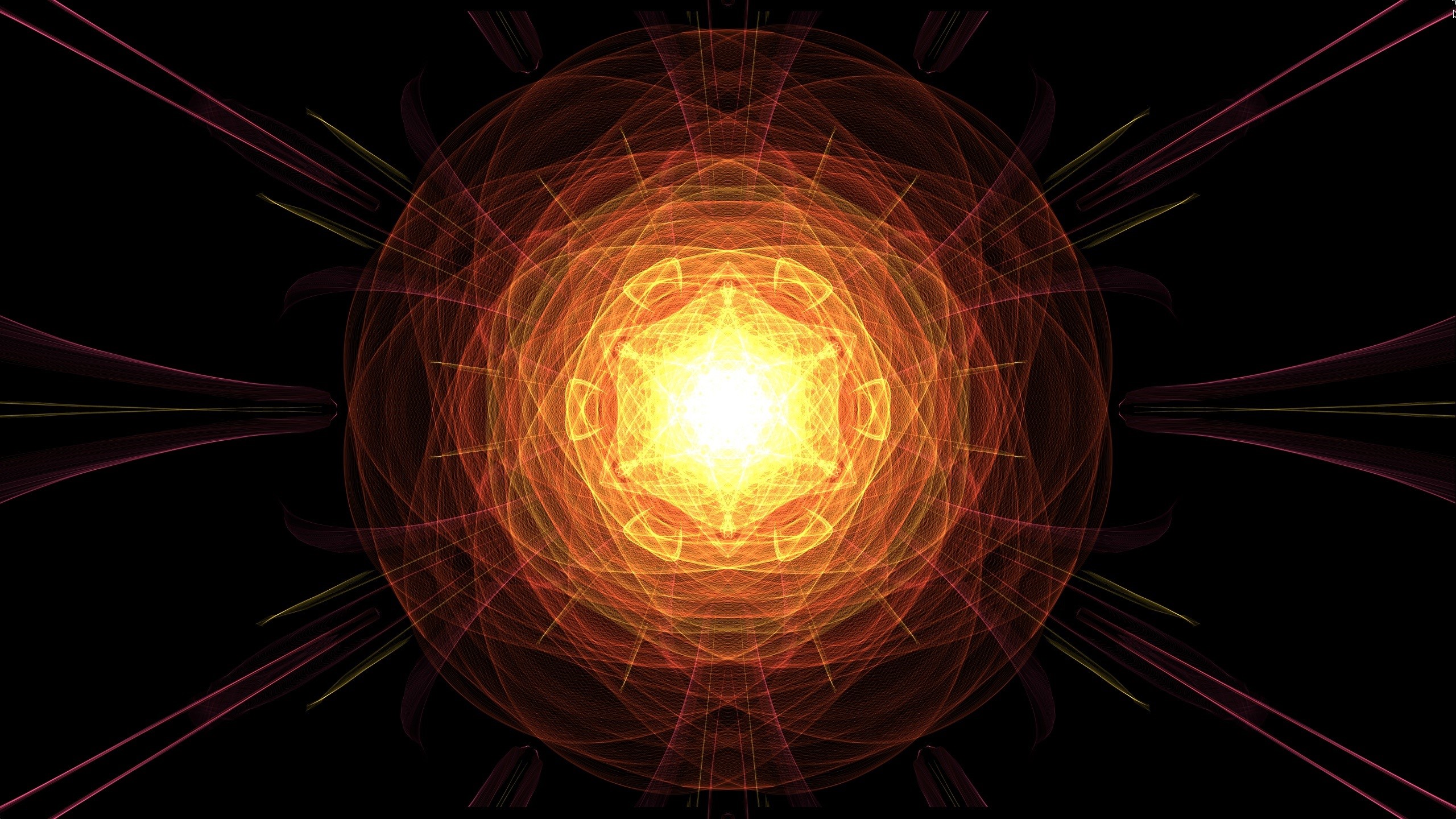 Abstract glowing geometric starburst pattern HD Wallpaper