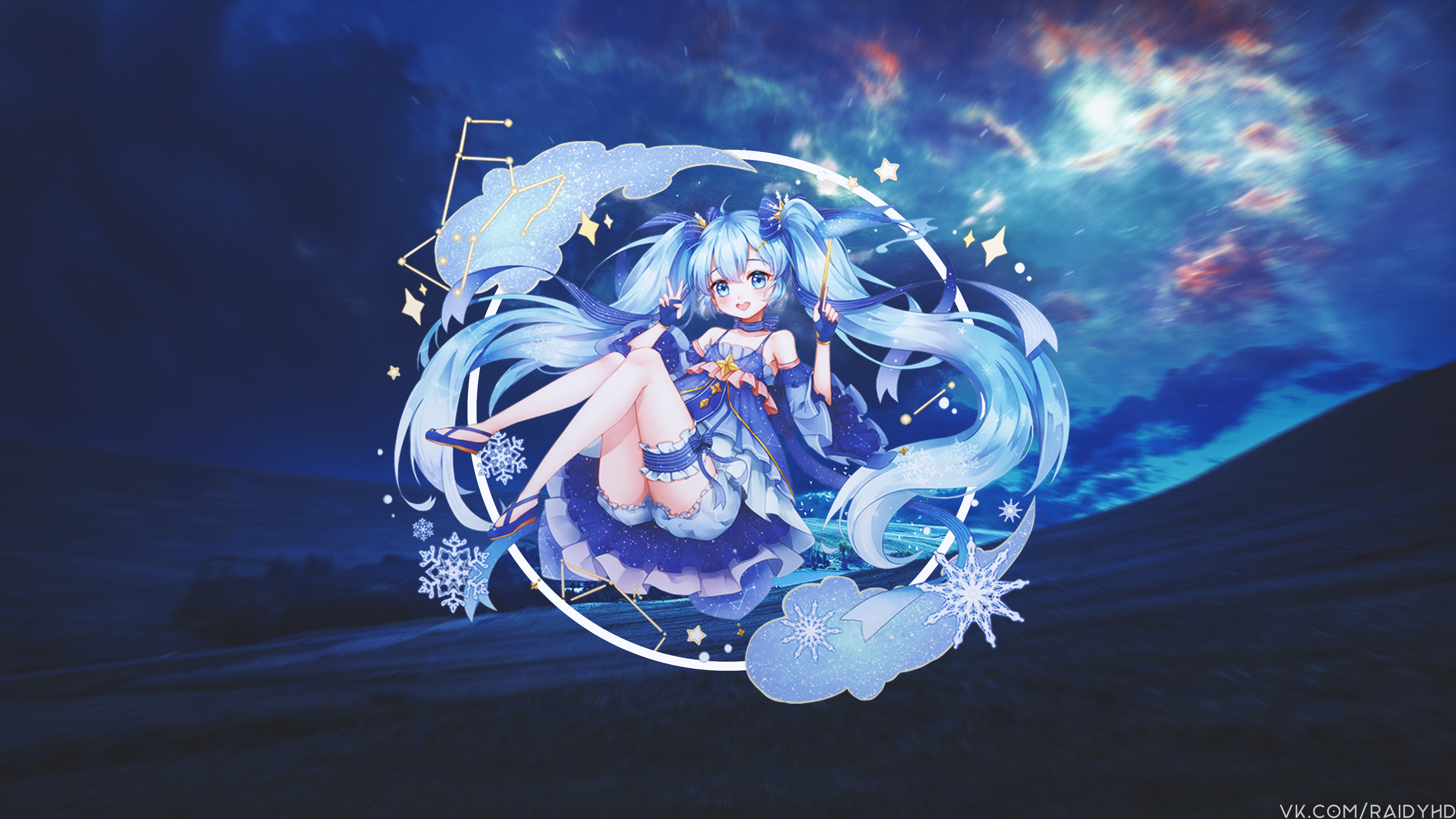 4K Hatsune Miku anime girl HD Wallpaper