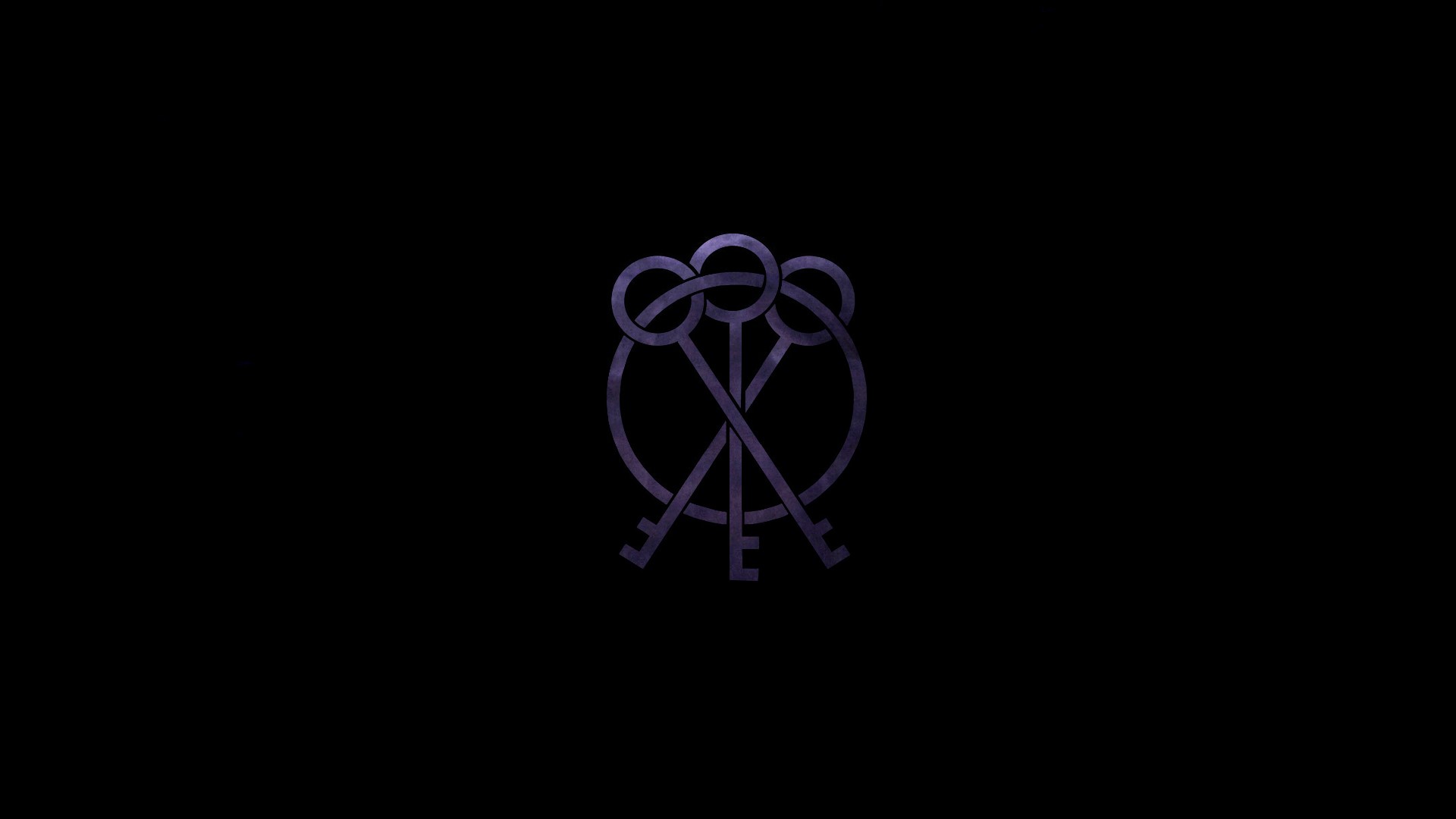 Intertwined keys logo on black background HD Wallpaper