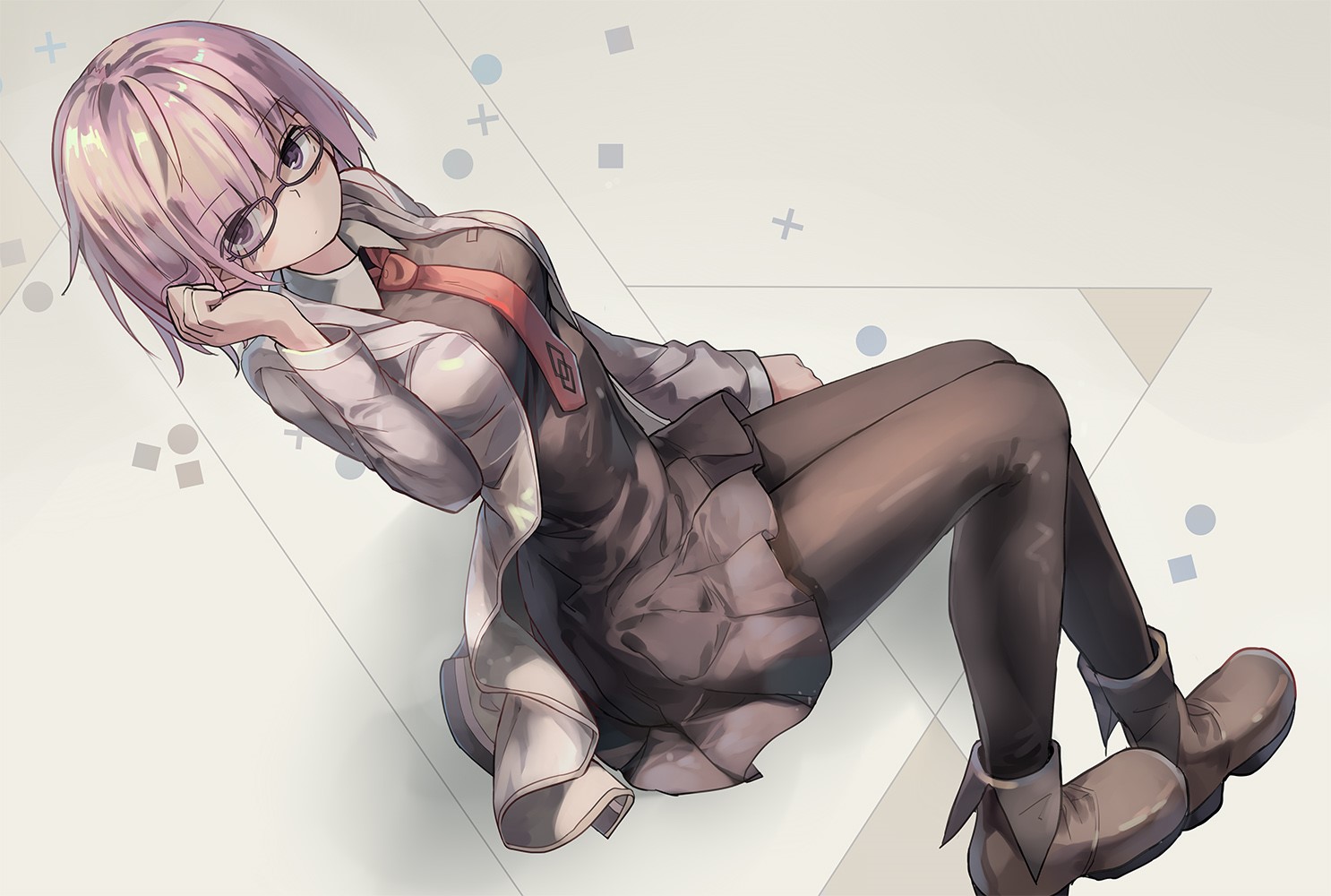 Mash Kyrielight from Fate/Grand Order wearing glasses HD Wallpaper