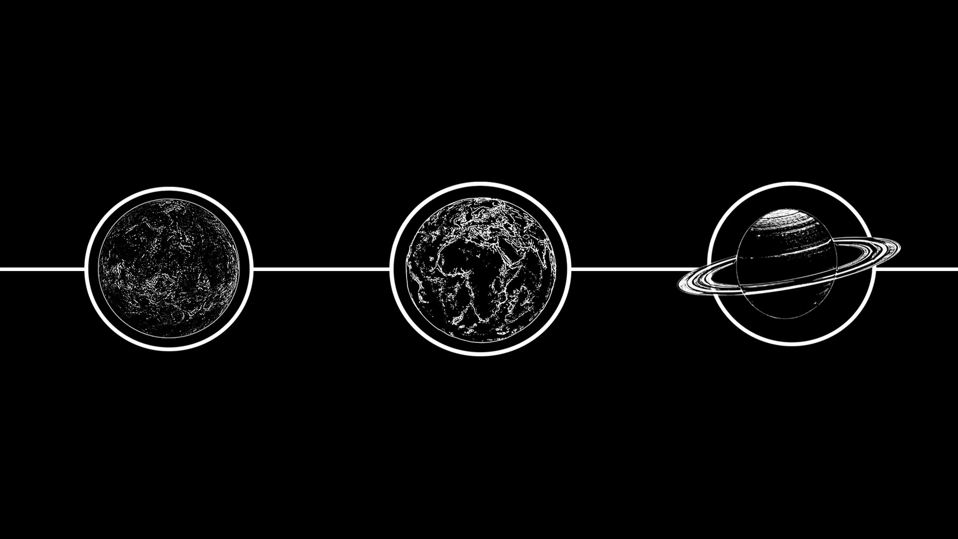 Saturn, Venus, and Earth in space HD Wallpaper