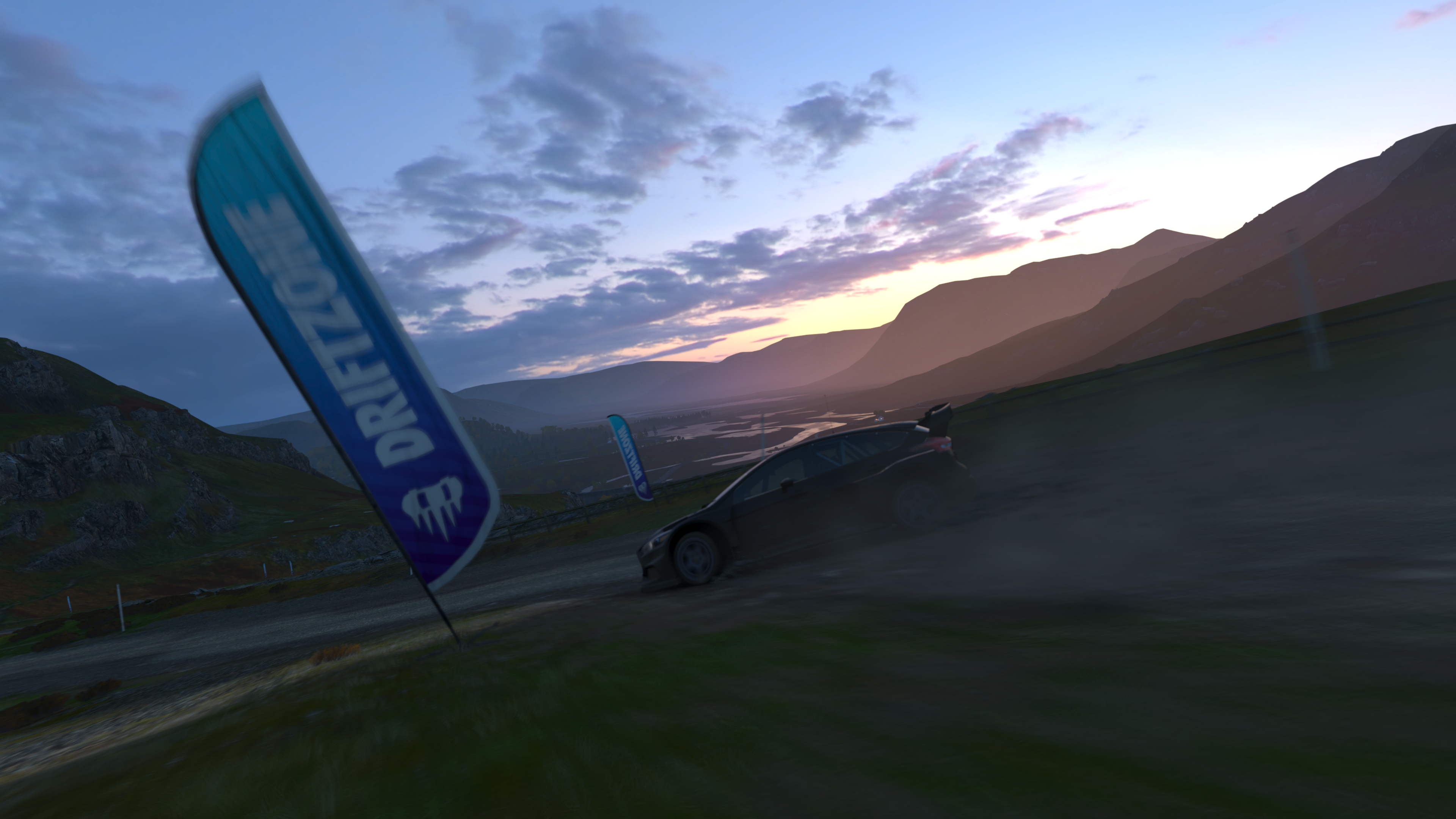 Car drifting in Forza Horizon 4 at sunset HD Wallpaper