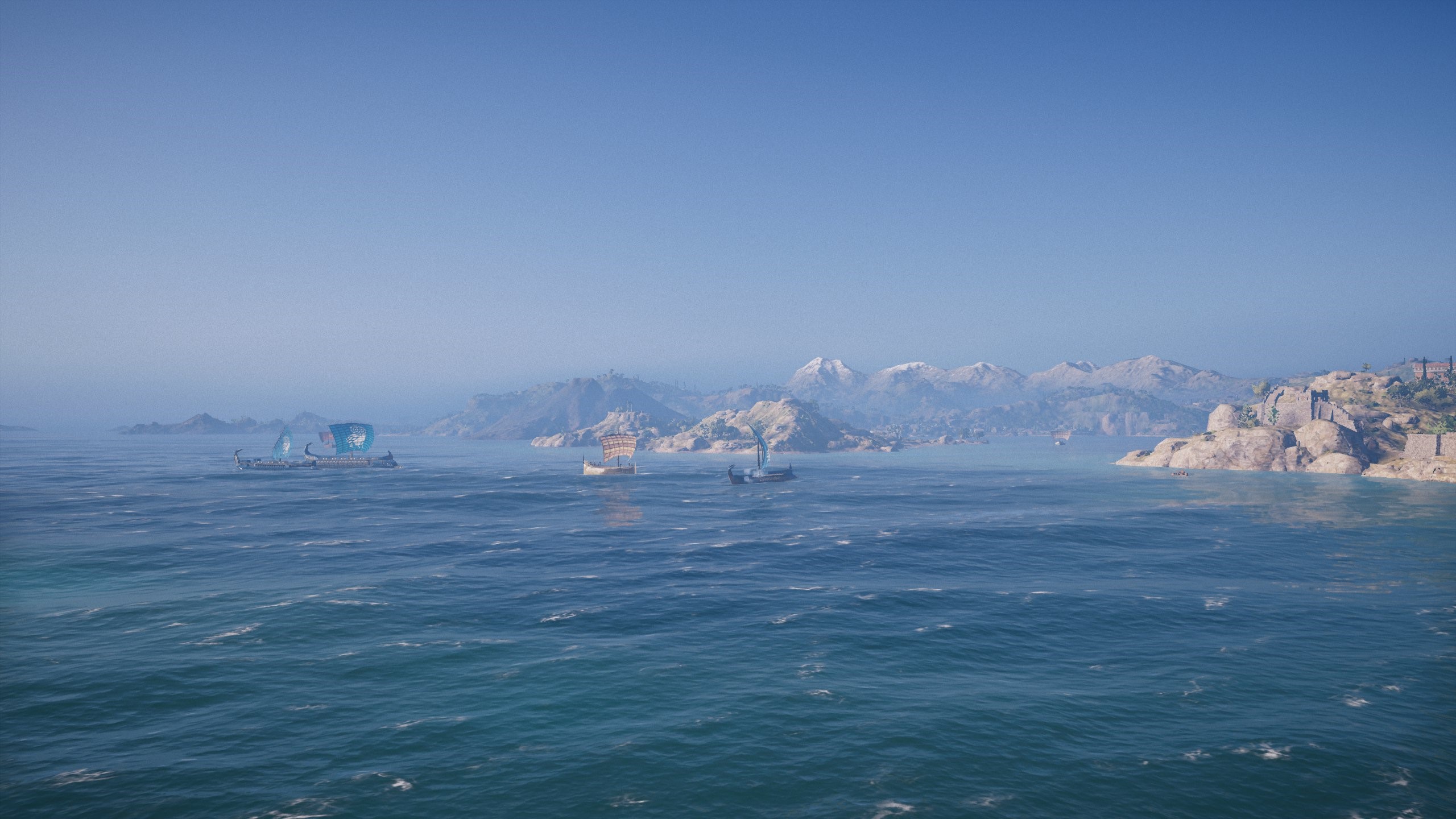 Ships sailing on the sea in Assassin's Creed Odyssey HD Wallpaper