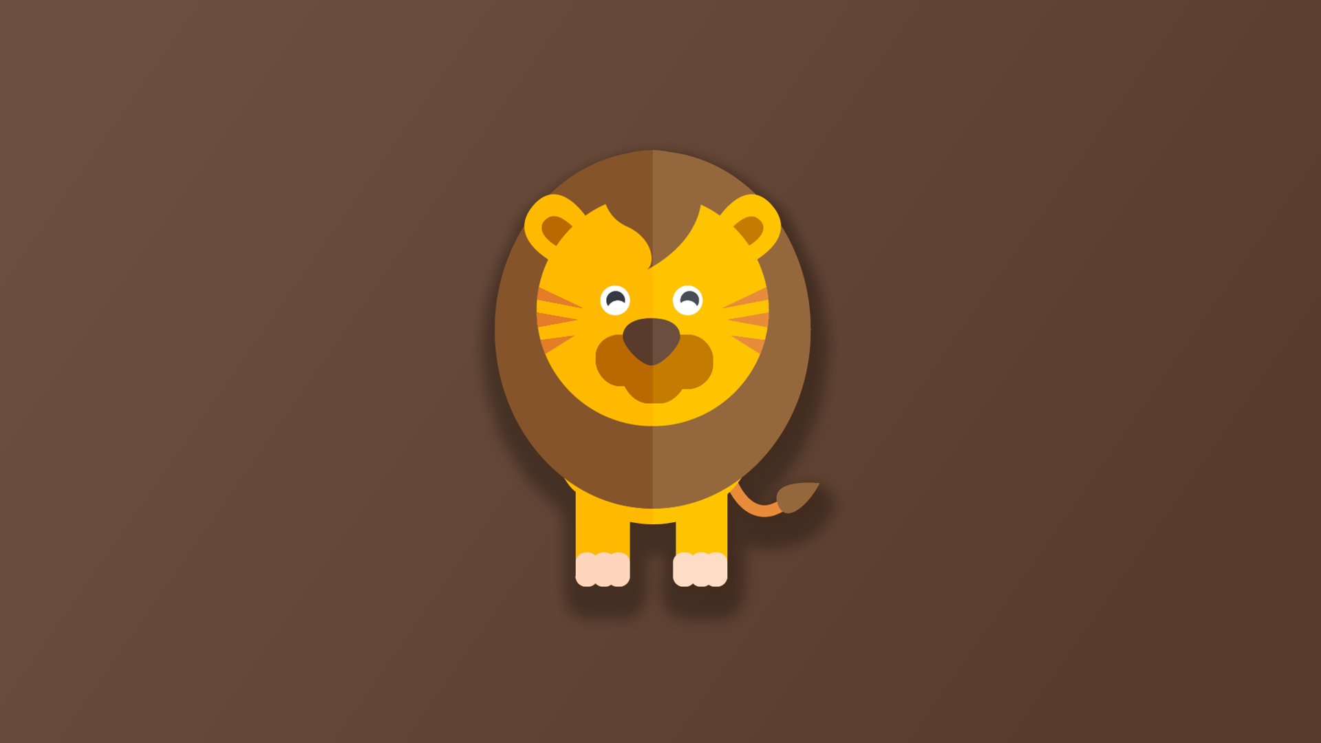 Simple illustration of a cartoon lion HD Wallpaper