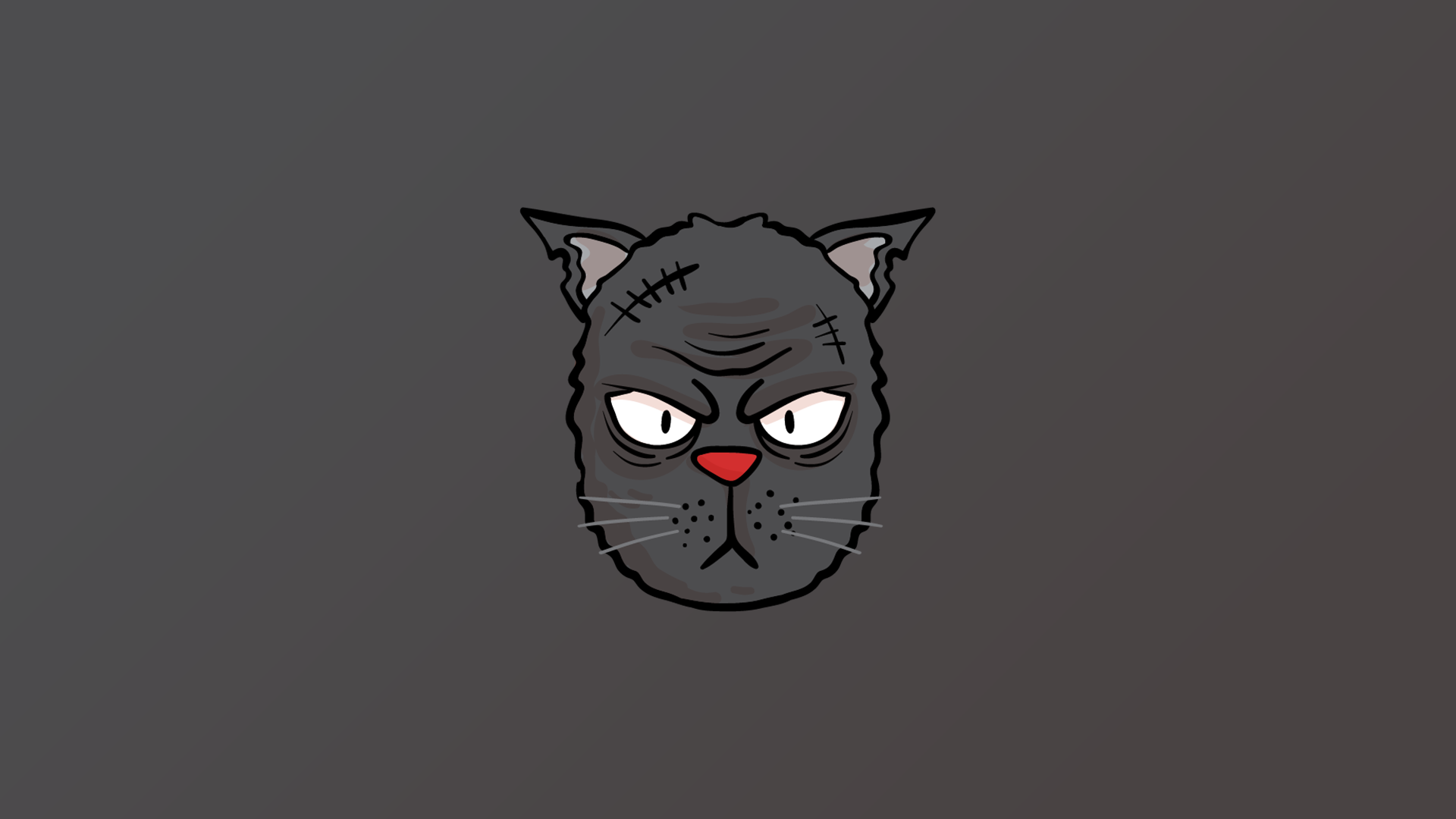 Scary cartoon cat with scars HD Wallpaper