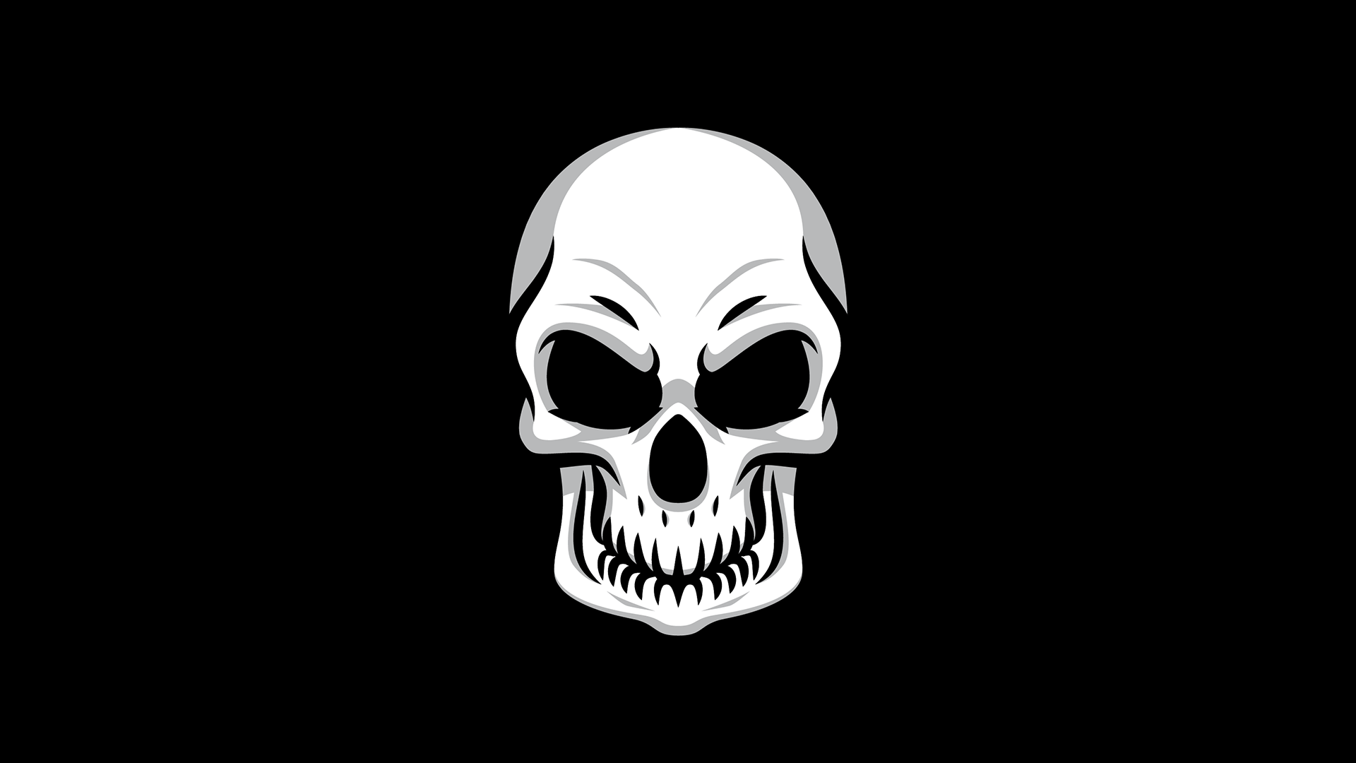 Minimalist Skull Illustration HD Wallpaper
