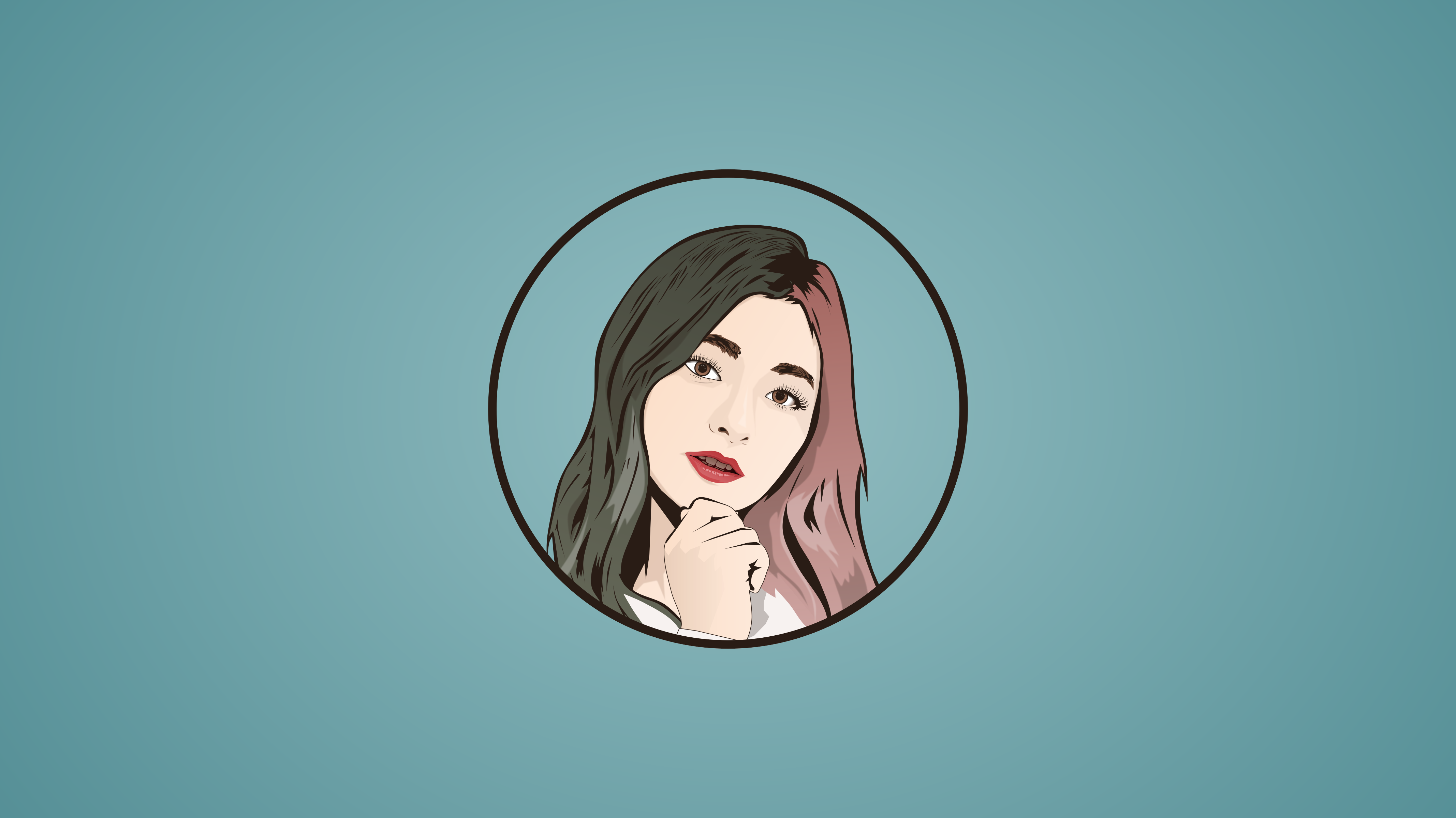 Artwork of a woman with two-toned hair HD Wallpaper