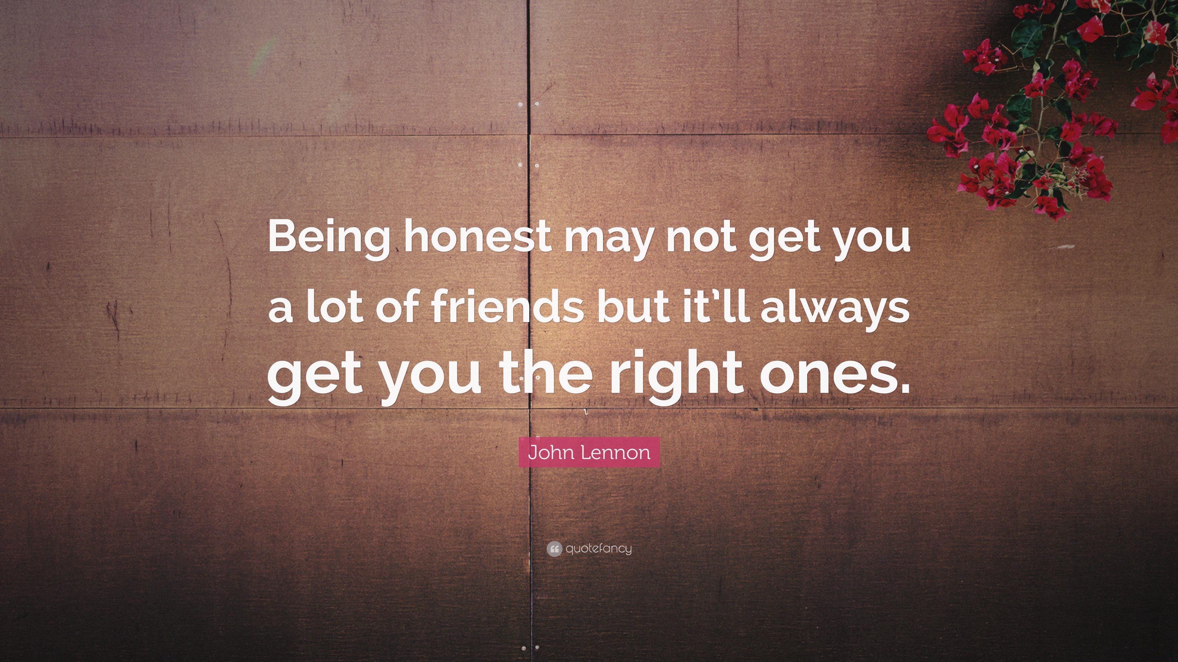 John Lennon quote about honesty and friends on a wall HD Wallpaper