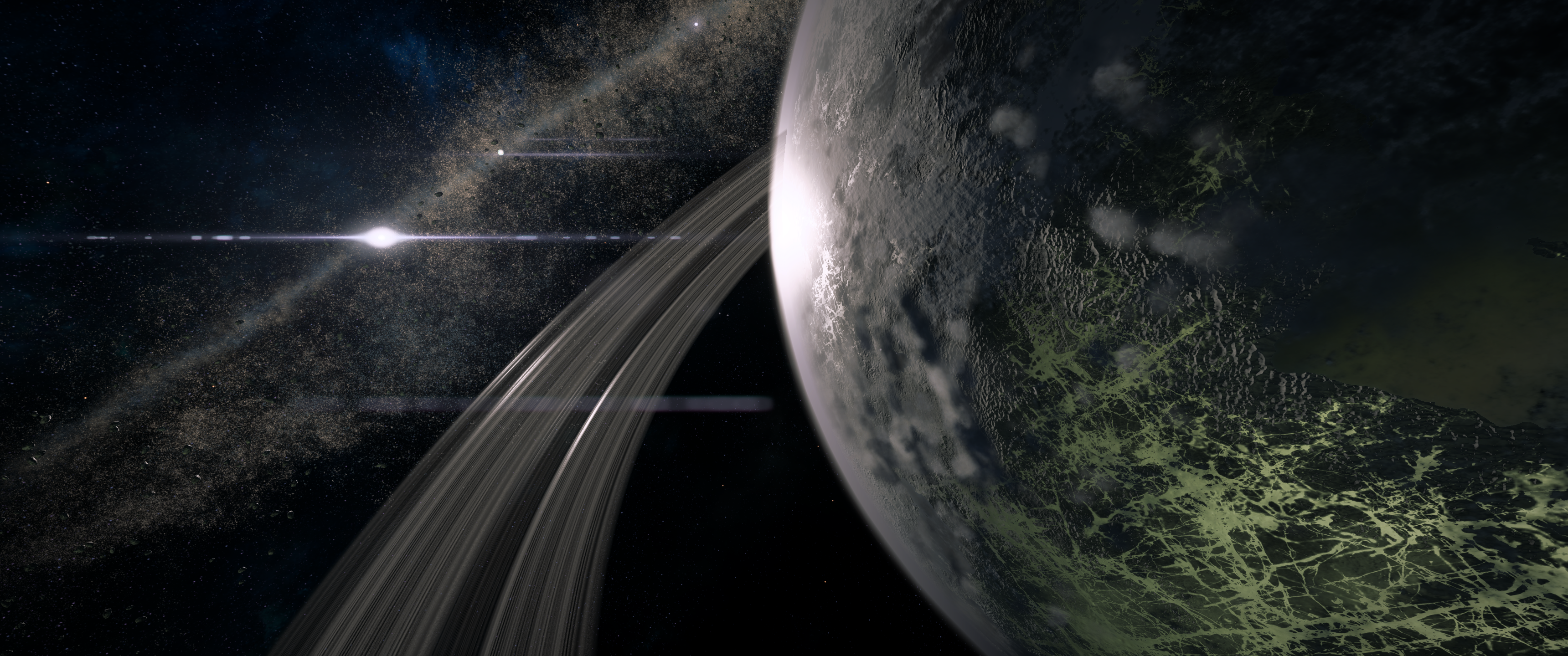 Planet with rings in Mass Effect: Andromeda HD Wallpaper