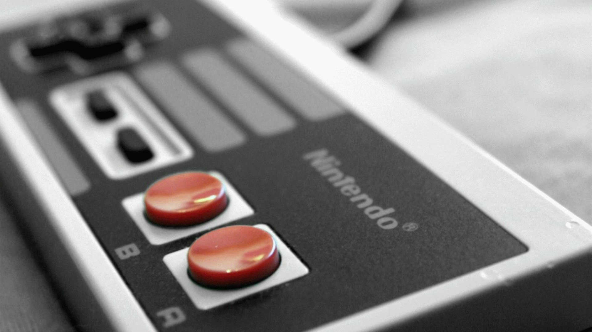Nintendo NES controller with red buttons HD Wallpaper