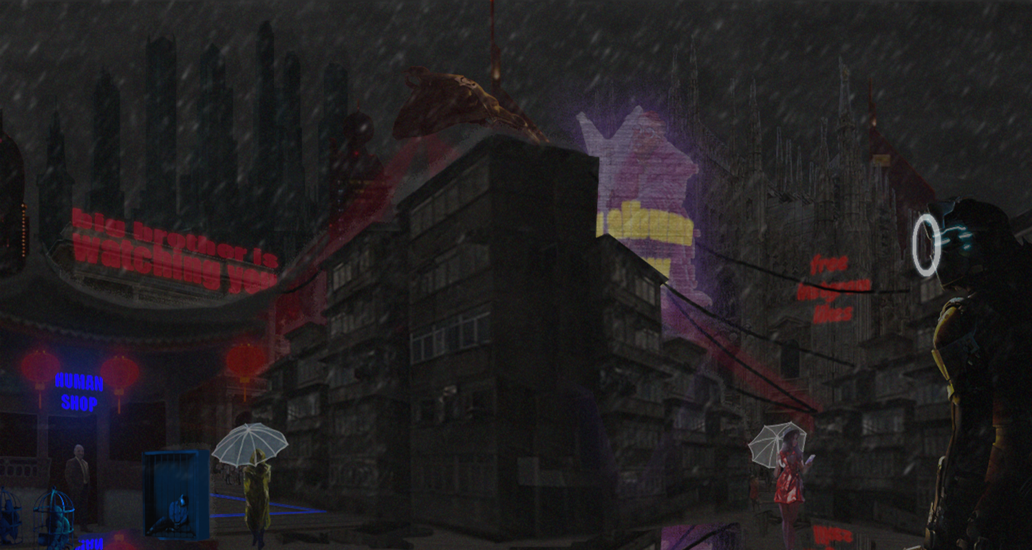 Cyberpunk city at night in the rain with neon signs HD Wallpaper