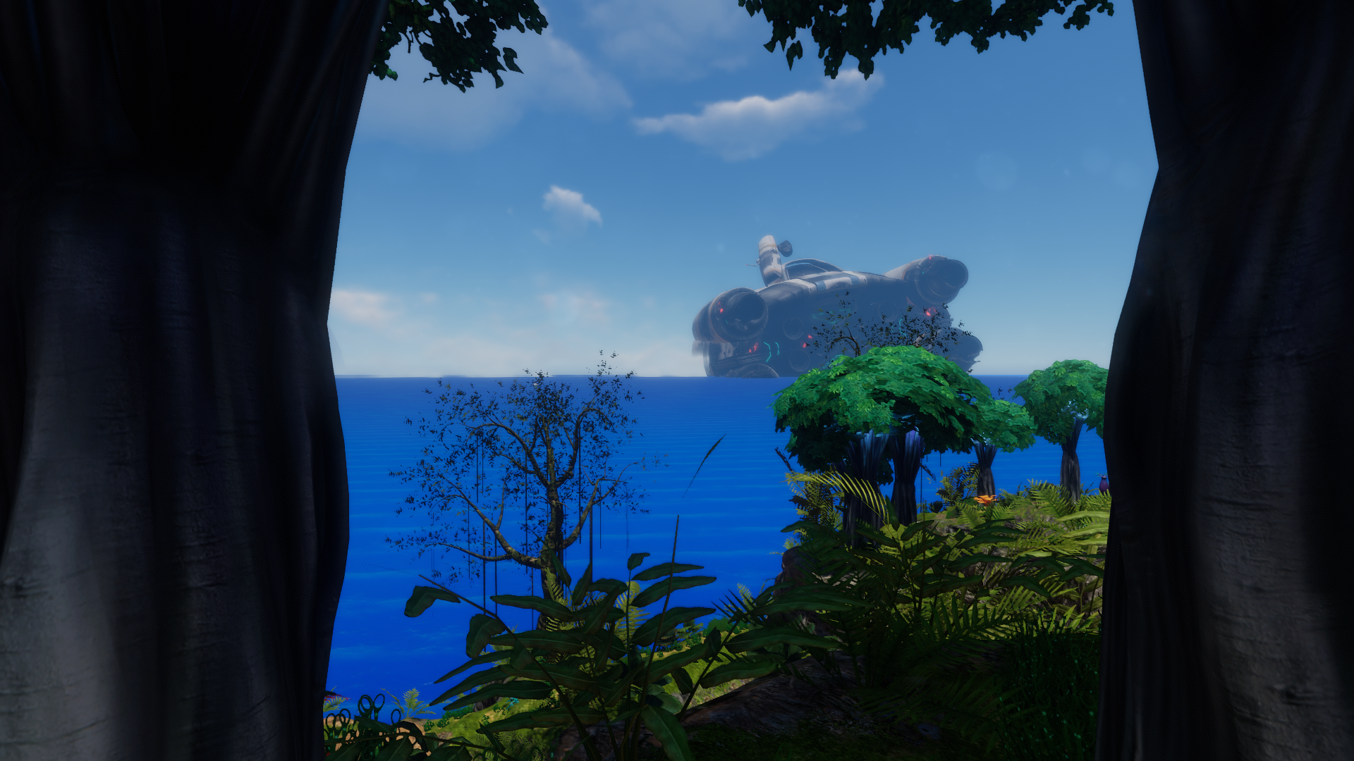 Subnautica screenshot with alien structure in the ocean HD Wallpaper