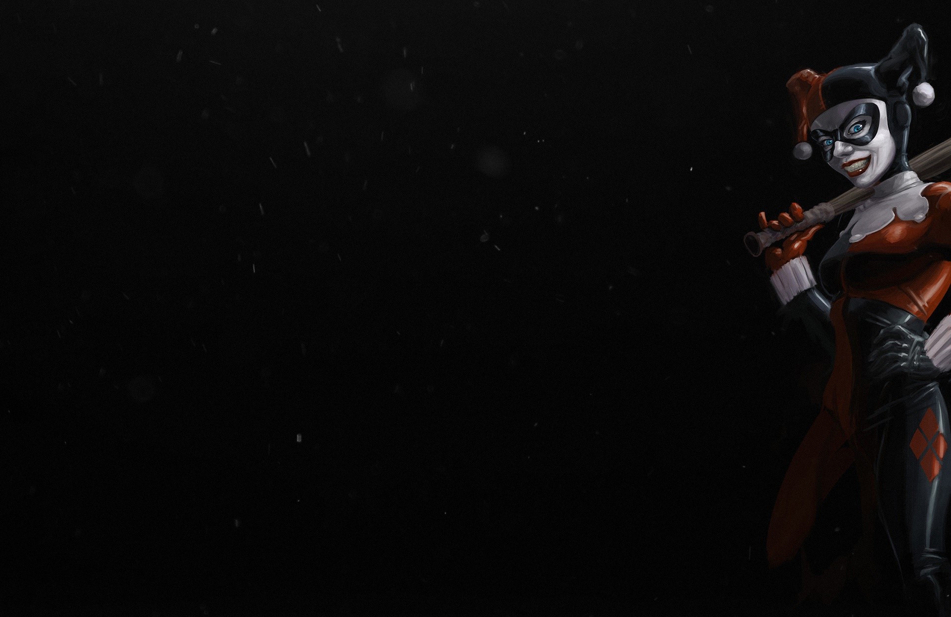 Harley Quinn from DC Comics with a baseball bat HD Wallpaper