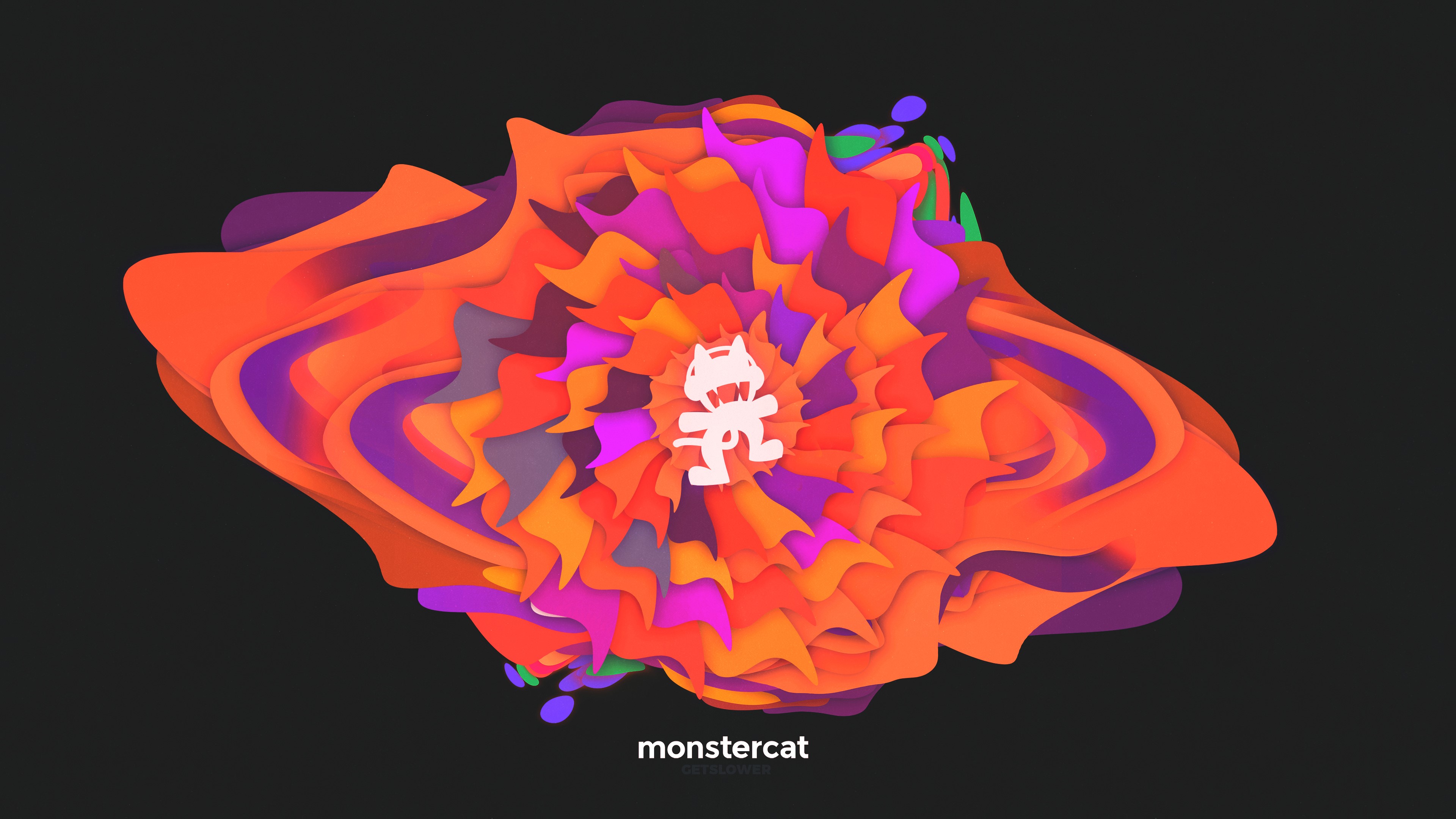 Monstercat logo with abstract colorful explosion HD Wallpaper