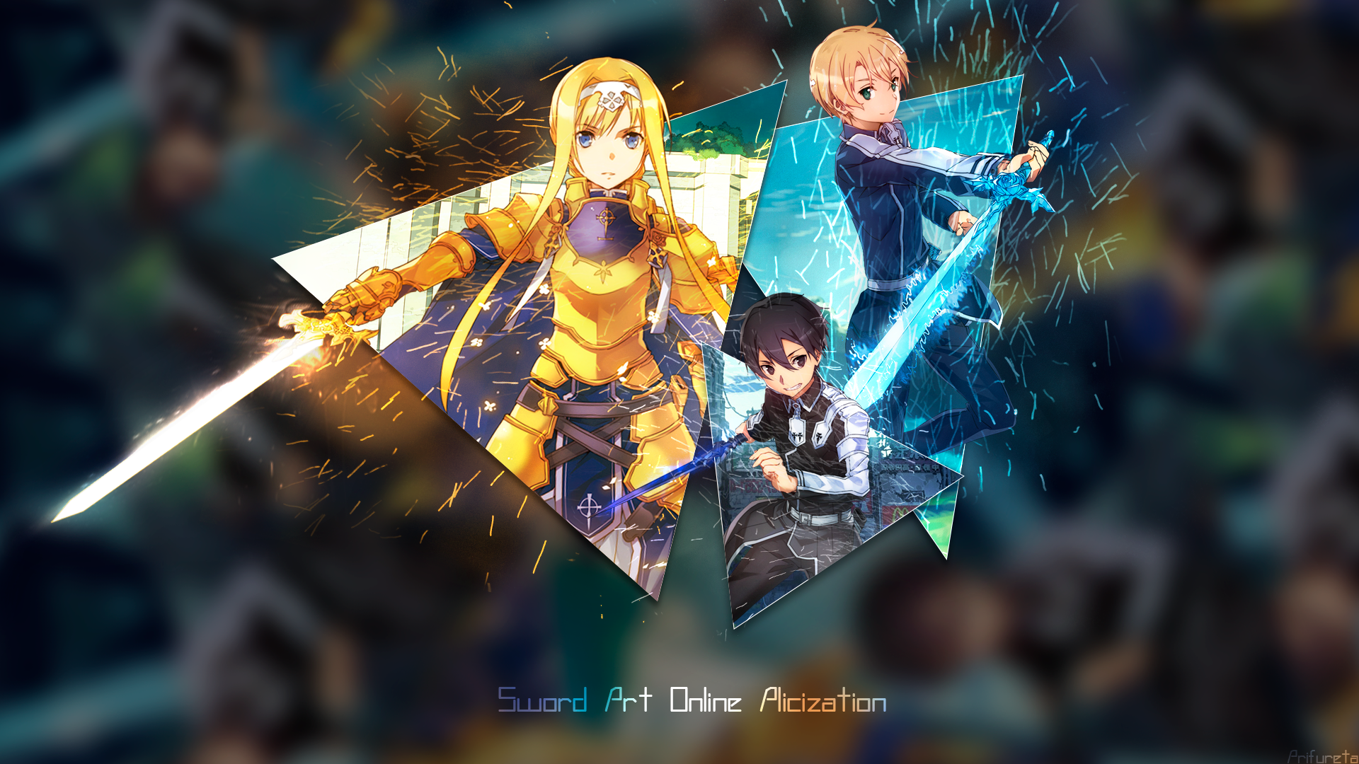 Alice, Kirito, and Eugeo from Sword Art Online Alicization HD Wallpaper