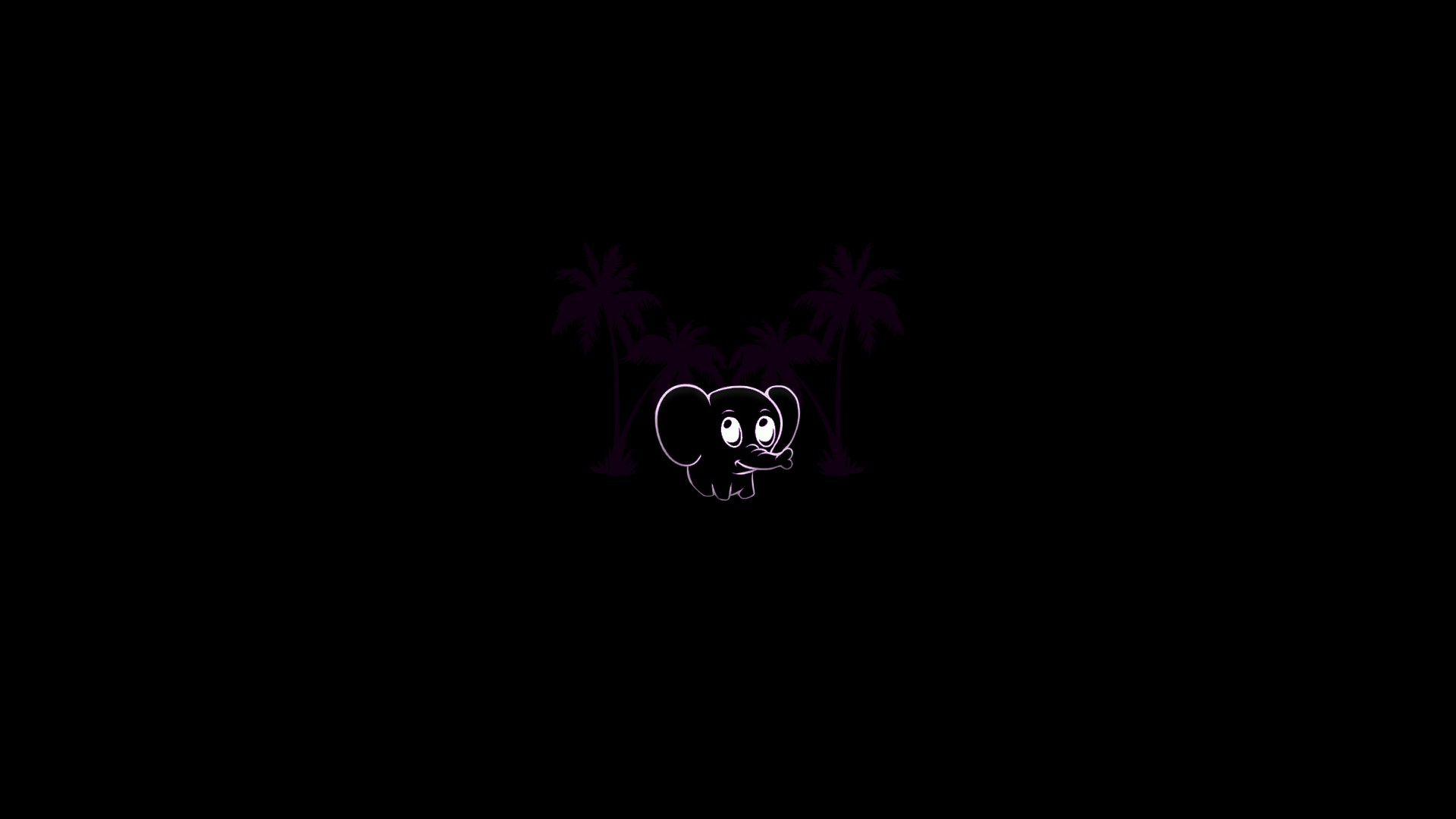 Minimalist elephant logo with palm trees HD Wallpaper