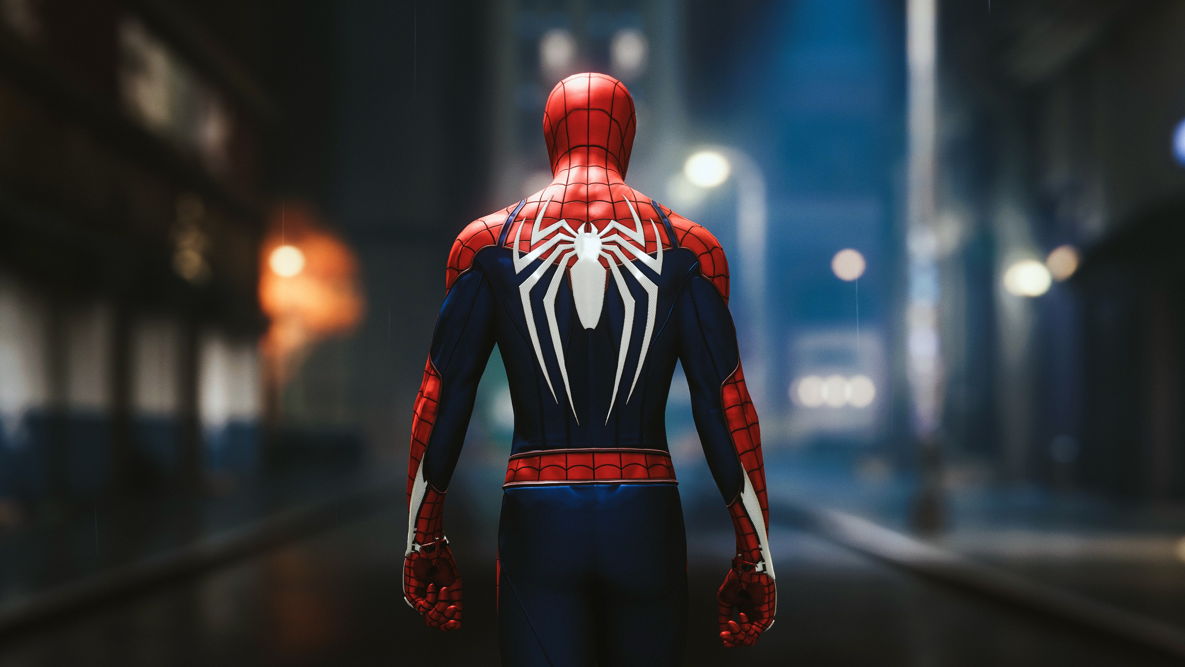 Spider-Man from Marvel Comics in a city at night HD Wallpaper