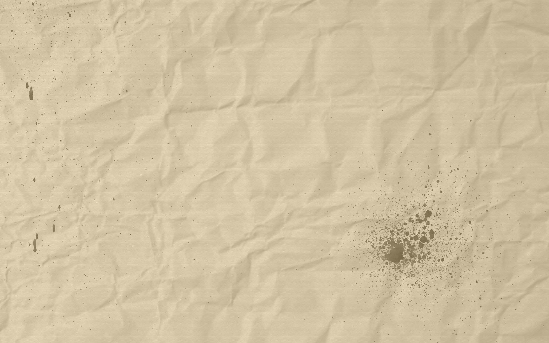 Crumpled paper texture with ink splatters HD Wallpaper