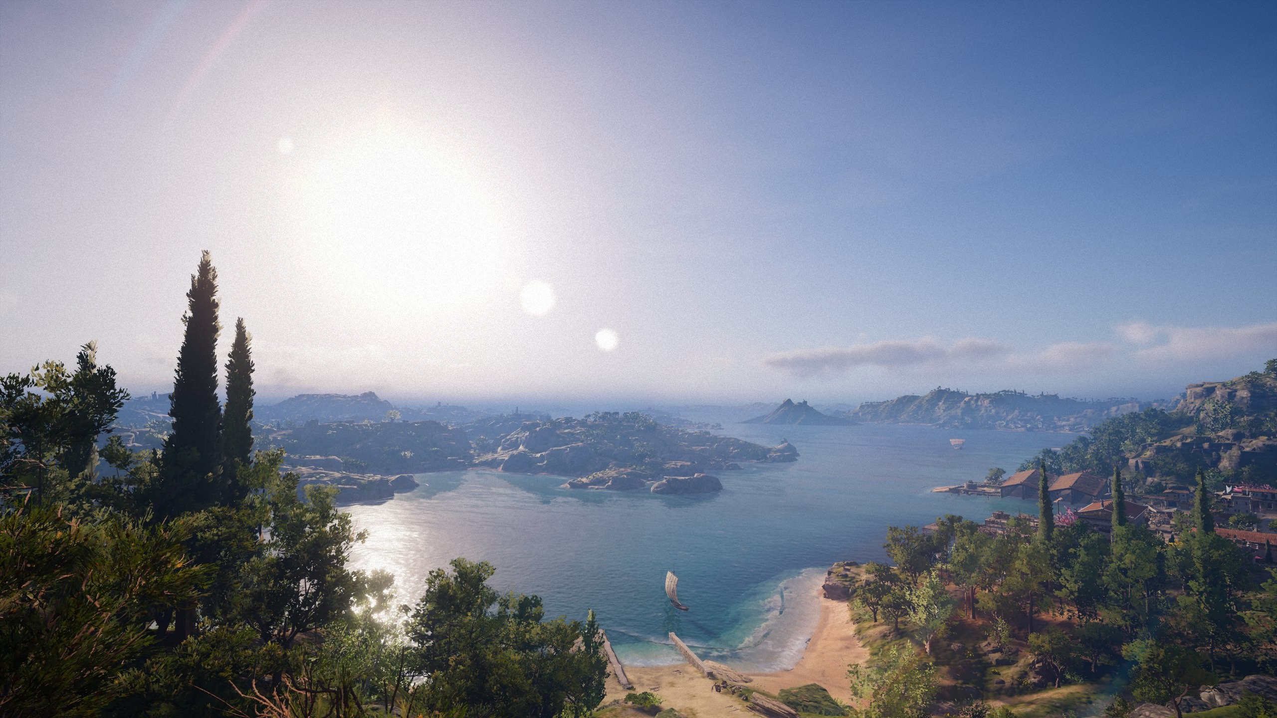 Assassin's Creed Odyssey screenshot of a coastal landscape HD Wallpaper