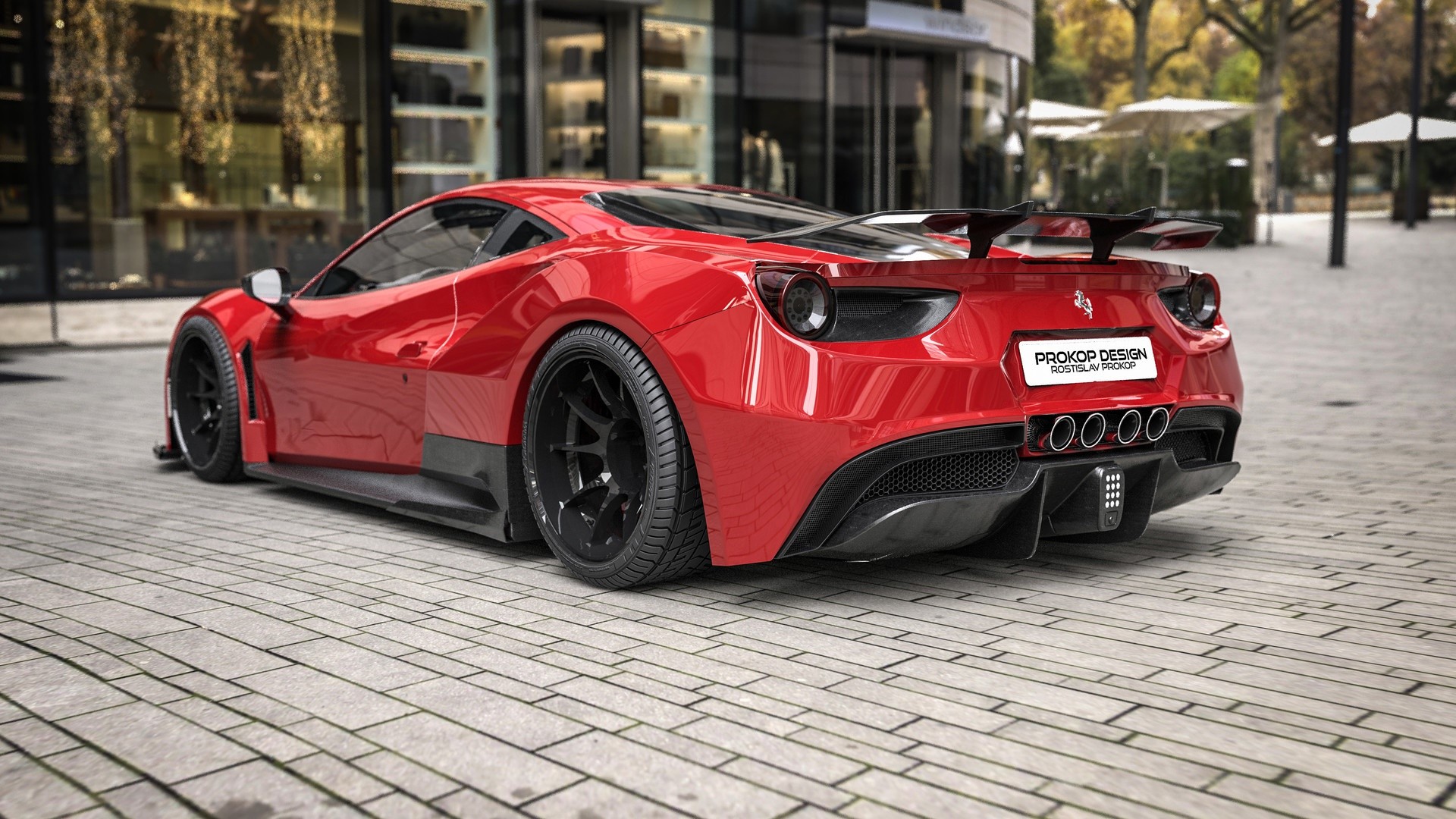 Red Ferrari 488 by Rostislav Prokop HD Wallpaper