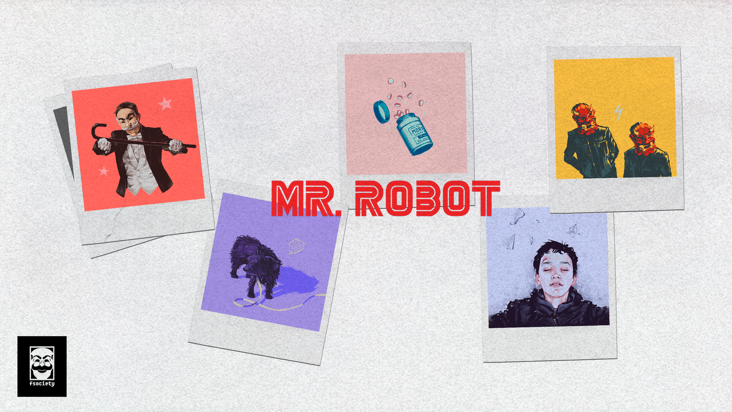 Mr. Robot TV Series Polaroids HD Wallpaper