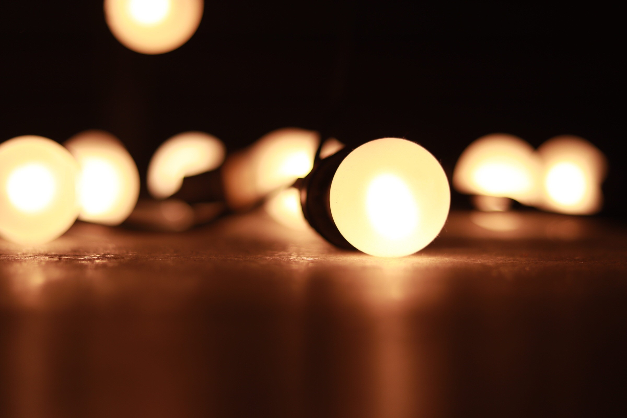String lights with bokeh effect HD Wallpaper