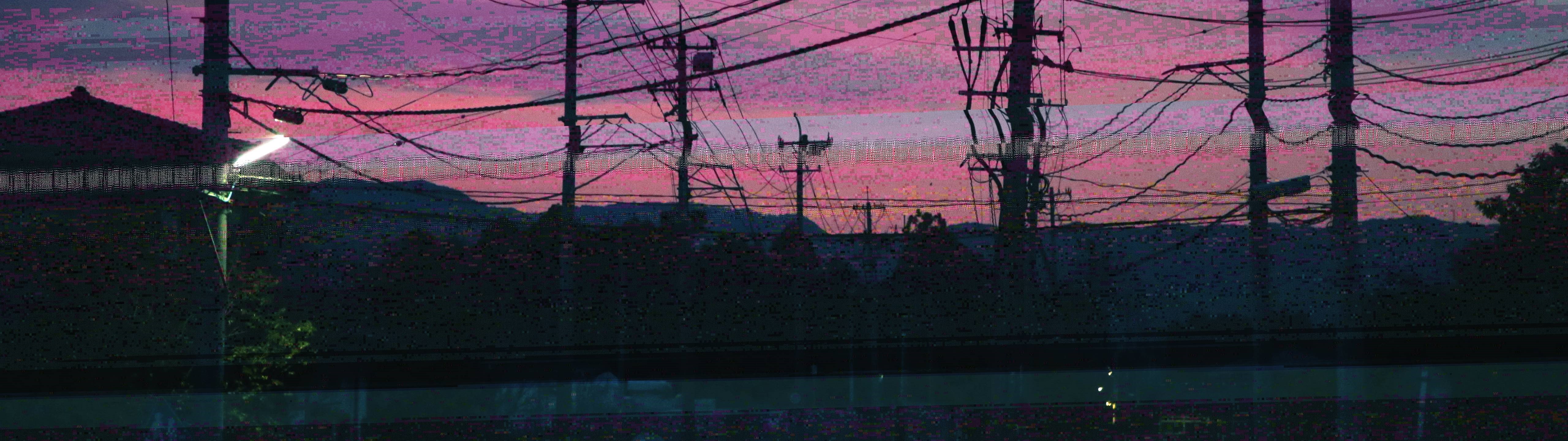 4K Glitch Art Power Lines Digital Art HD Wallpaper