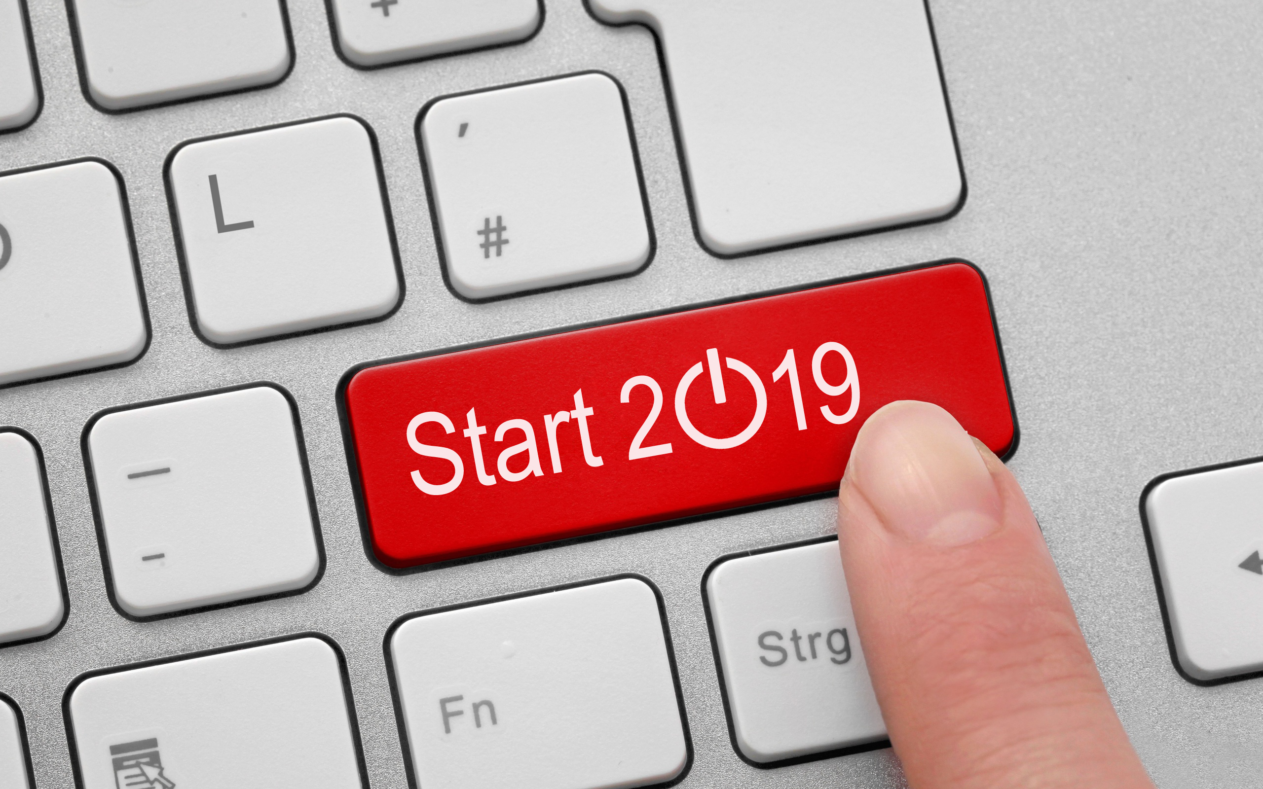 Start 2019 button on a keyboard HD Wallpaper