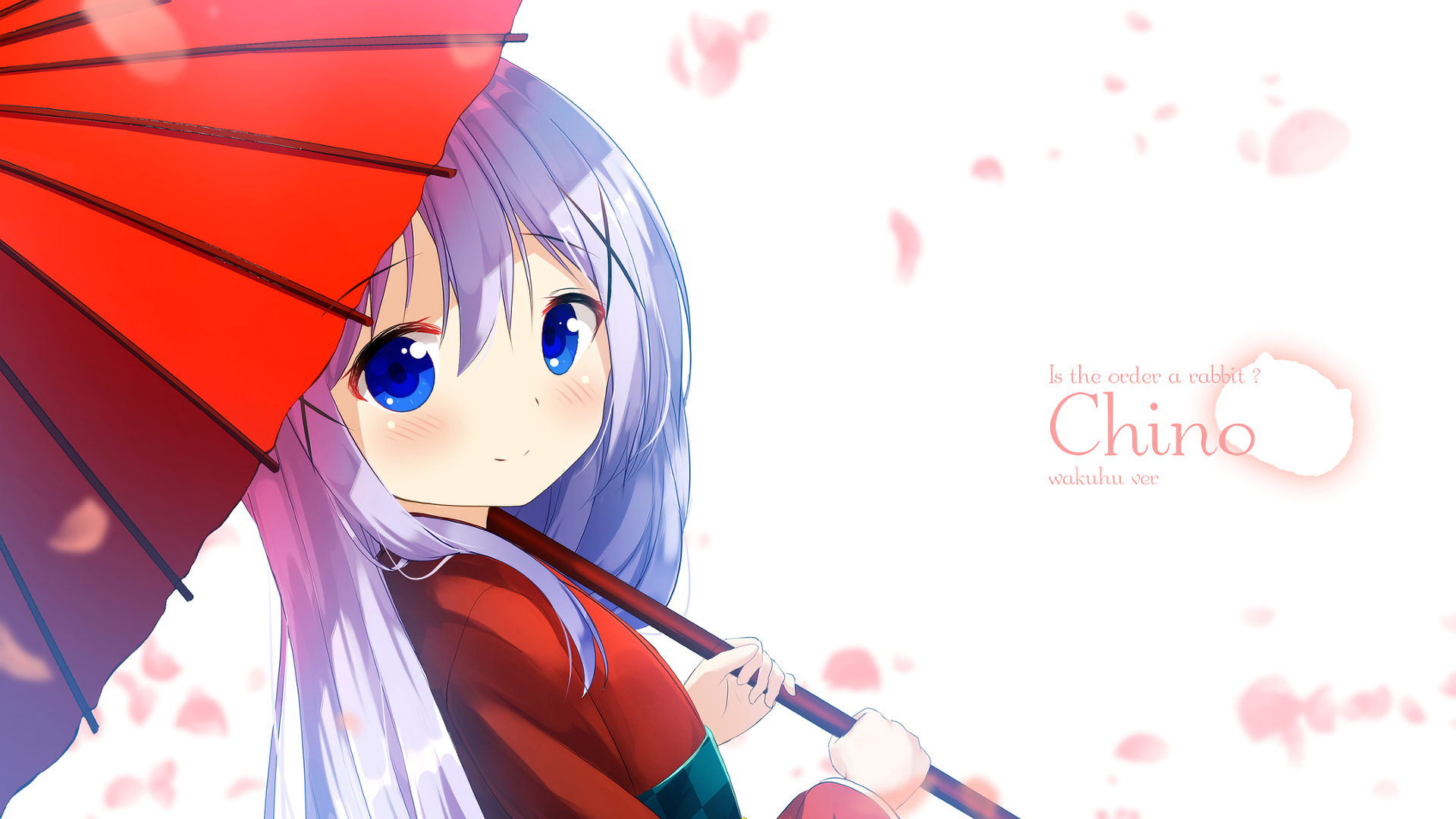 Kafuu Chino from Gochuumon wa Usagi Desu ka? with umbrella HD Wallpaper