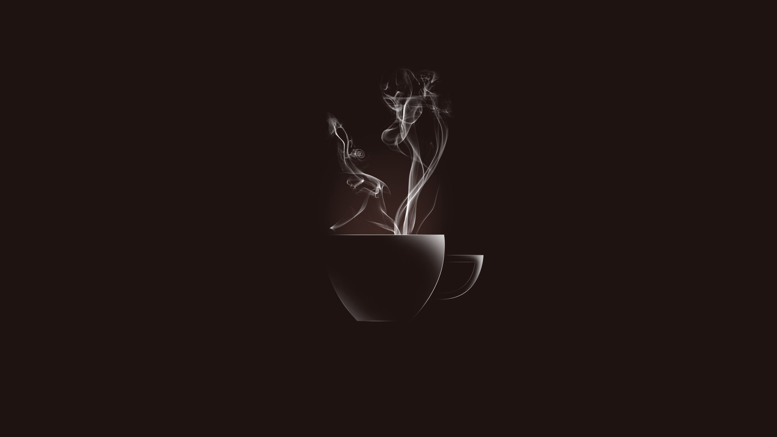 Minimalist coffee cup with steam HD Wallpaper