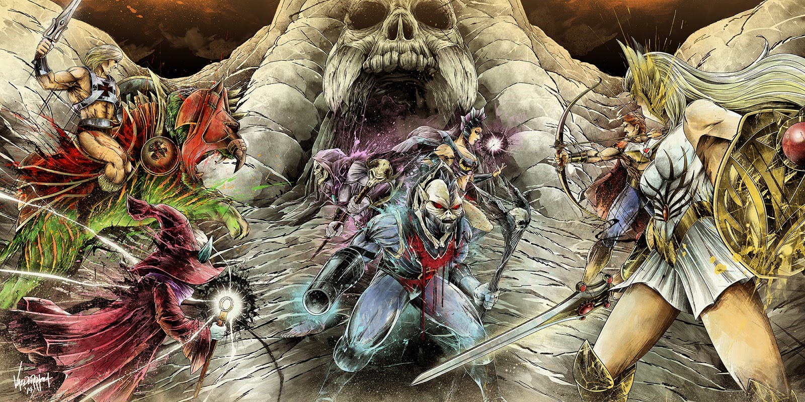 Masters of the Universe characters in front of Castle Grayskull HD Wallpaper