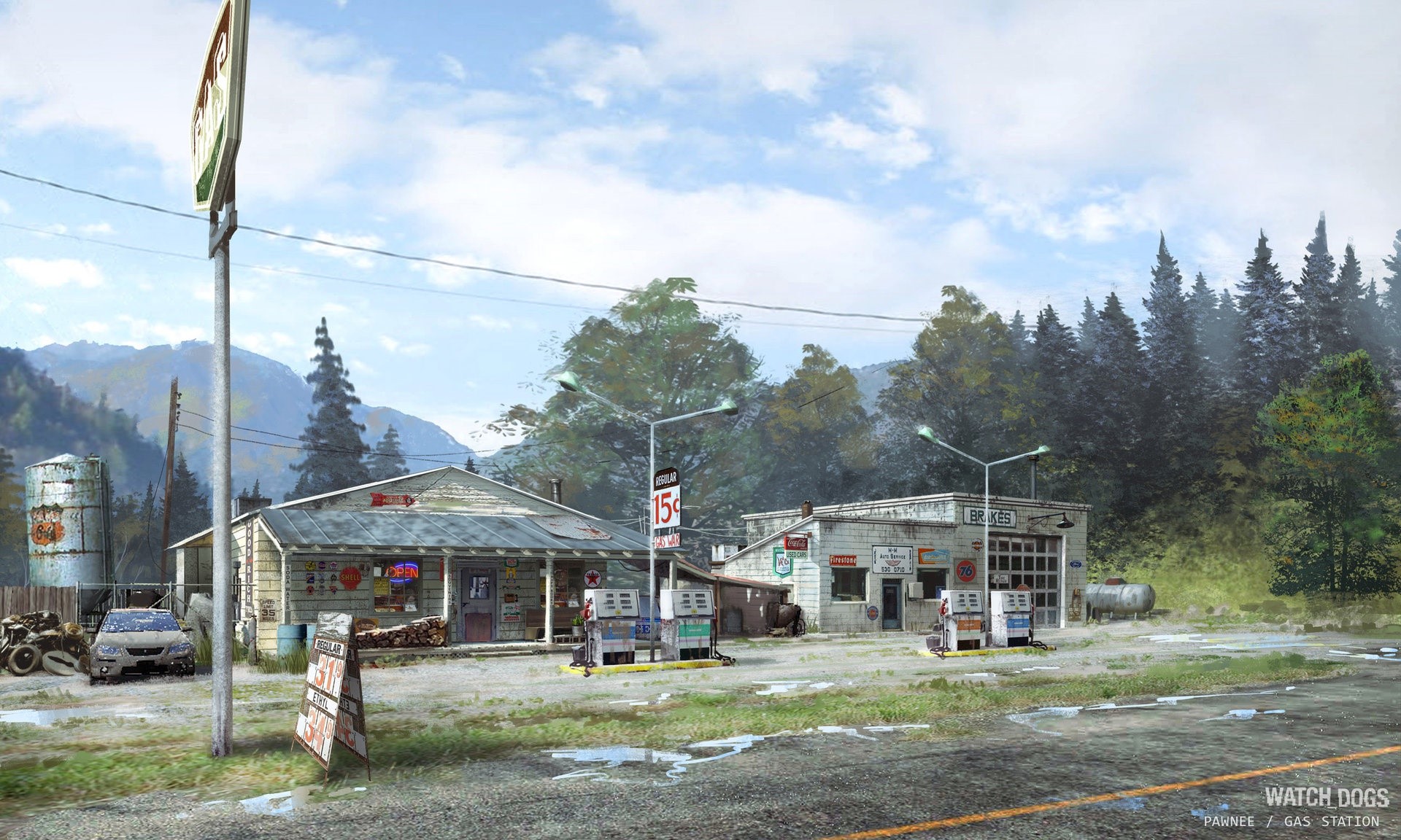 Gas Station from Watch Dogs HD Wallpaper