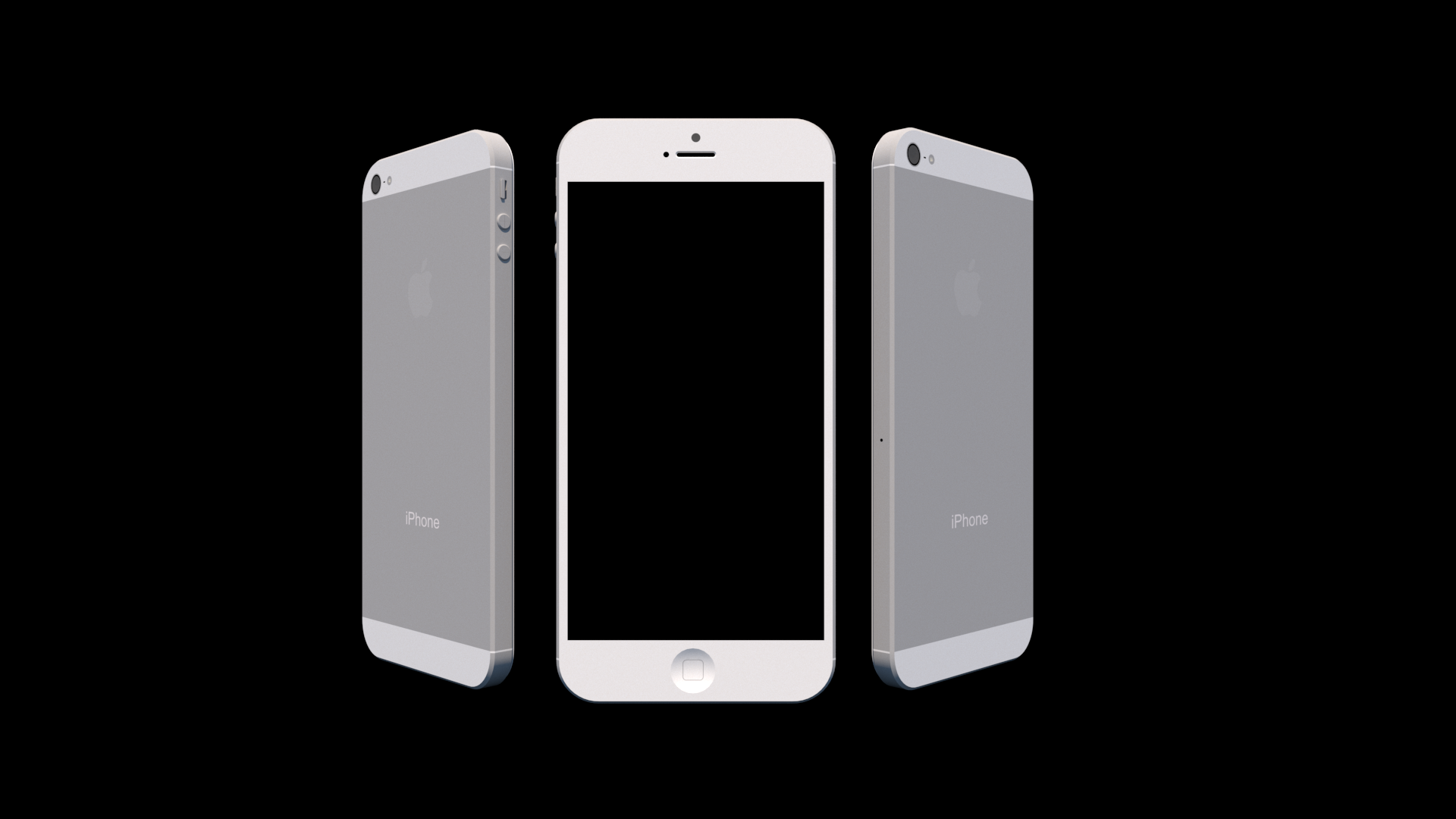 Three iPhones rendered on a black background HD Wallpaper