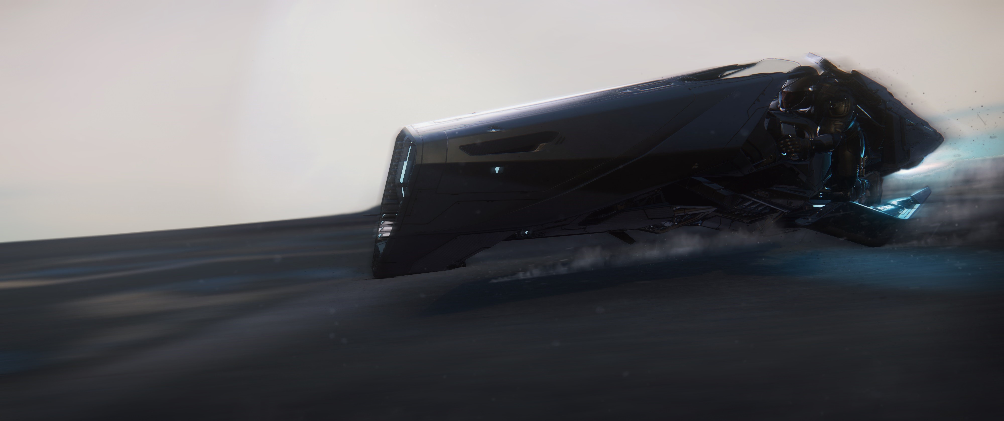 Star Citizen 4K: Nox hovercraft on desert HD Wallpaper