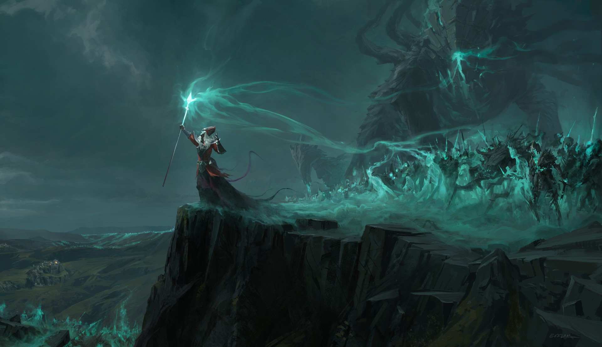 League of Legends artwork of a mage summoning an army HD Wallpaper