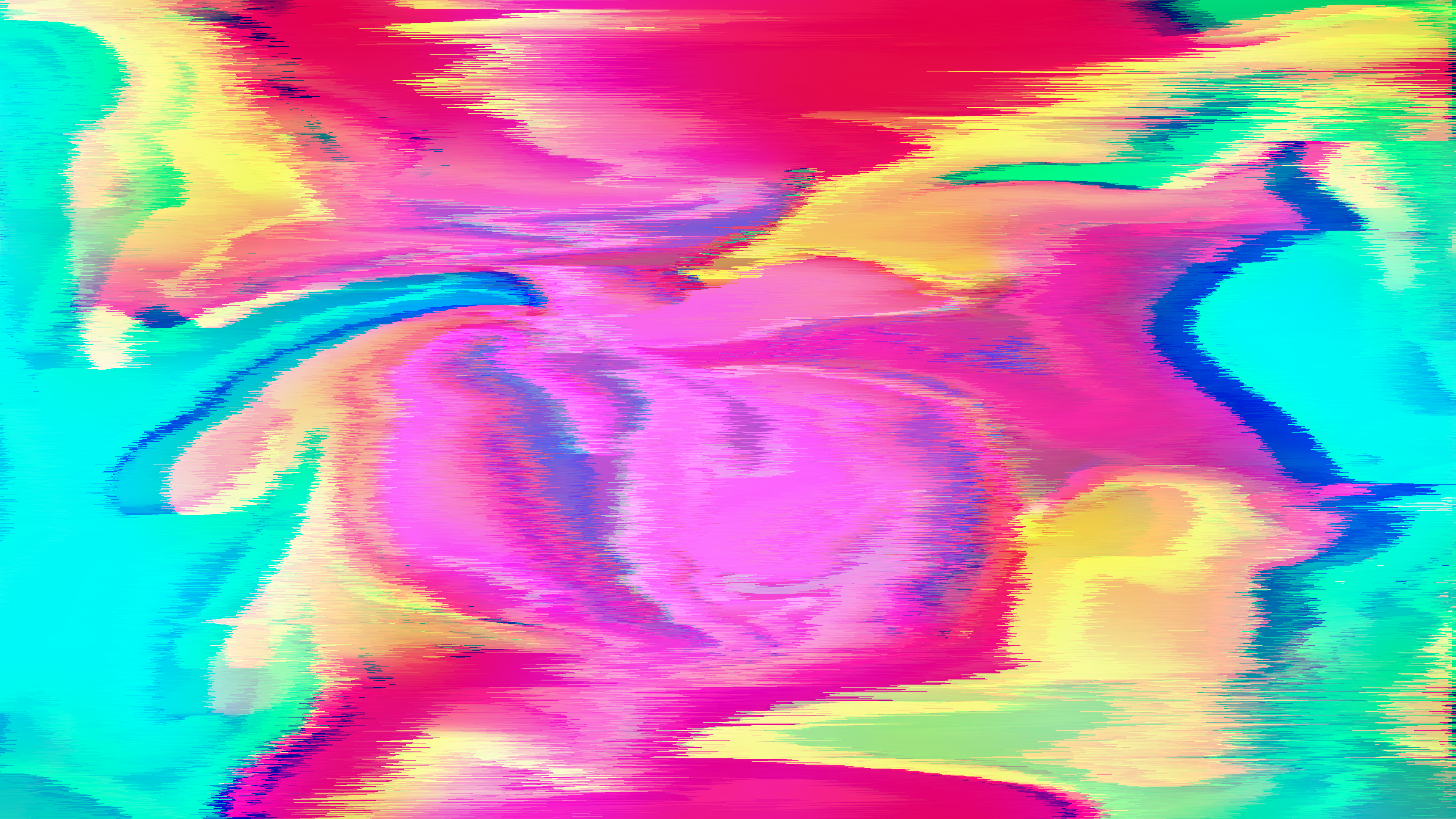 Abstract Glitch Art with Pink and Cyan HD Wallpaper