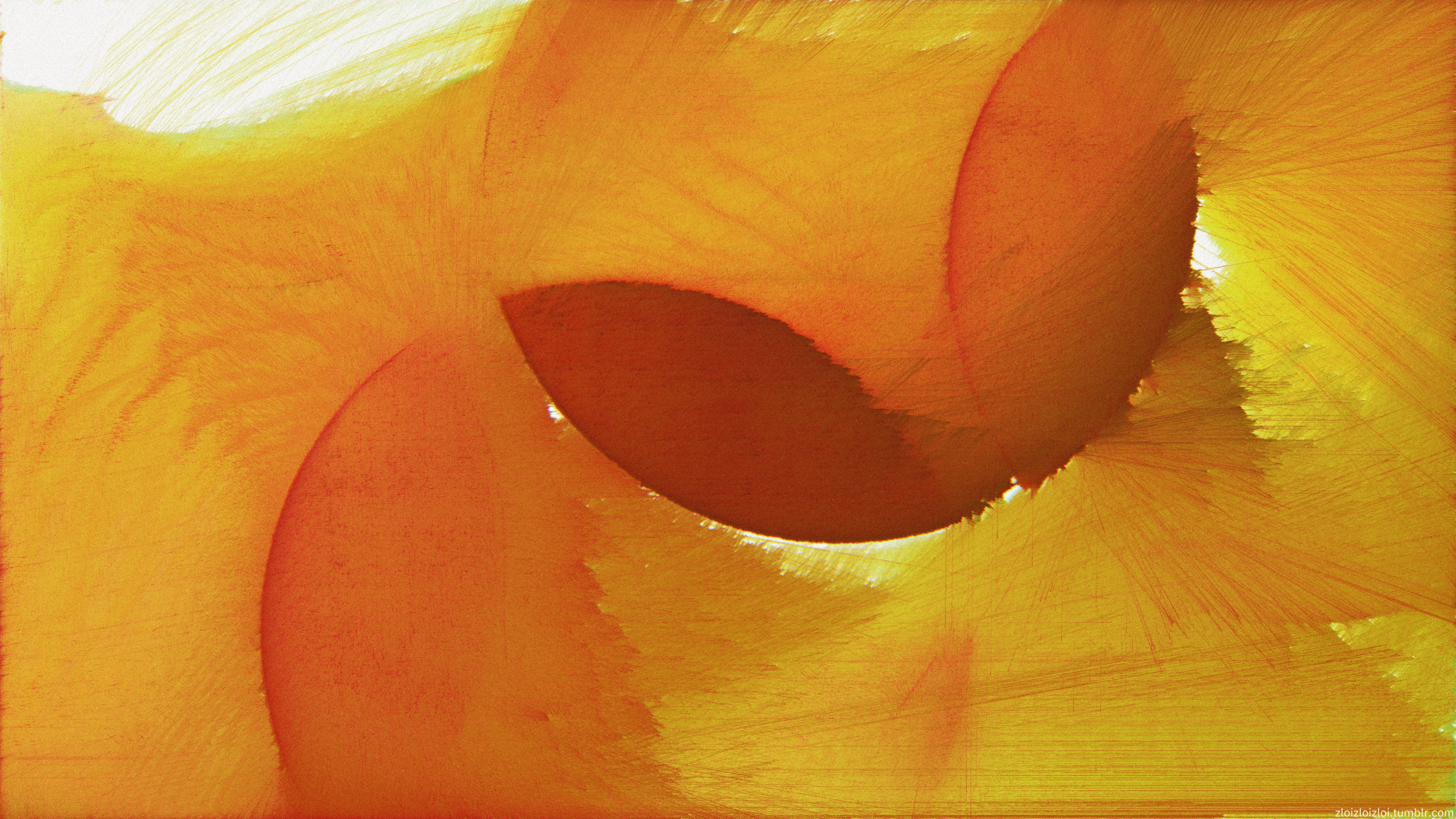 Abstract orange and yellow glitch art HD Wallpaper